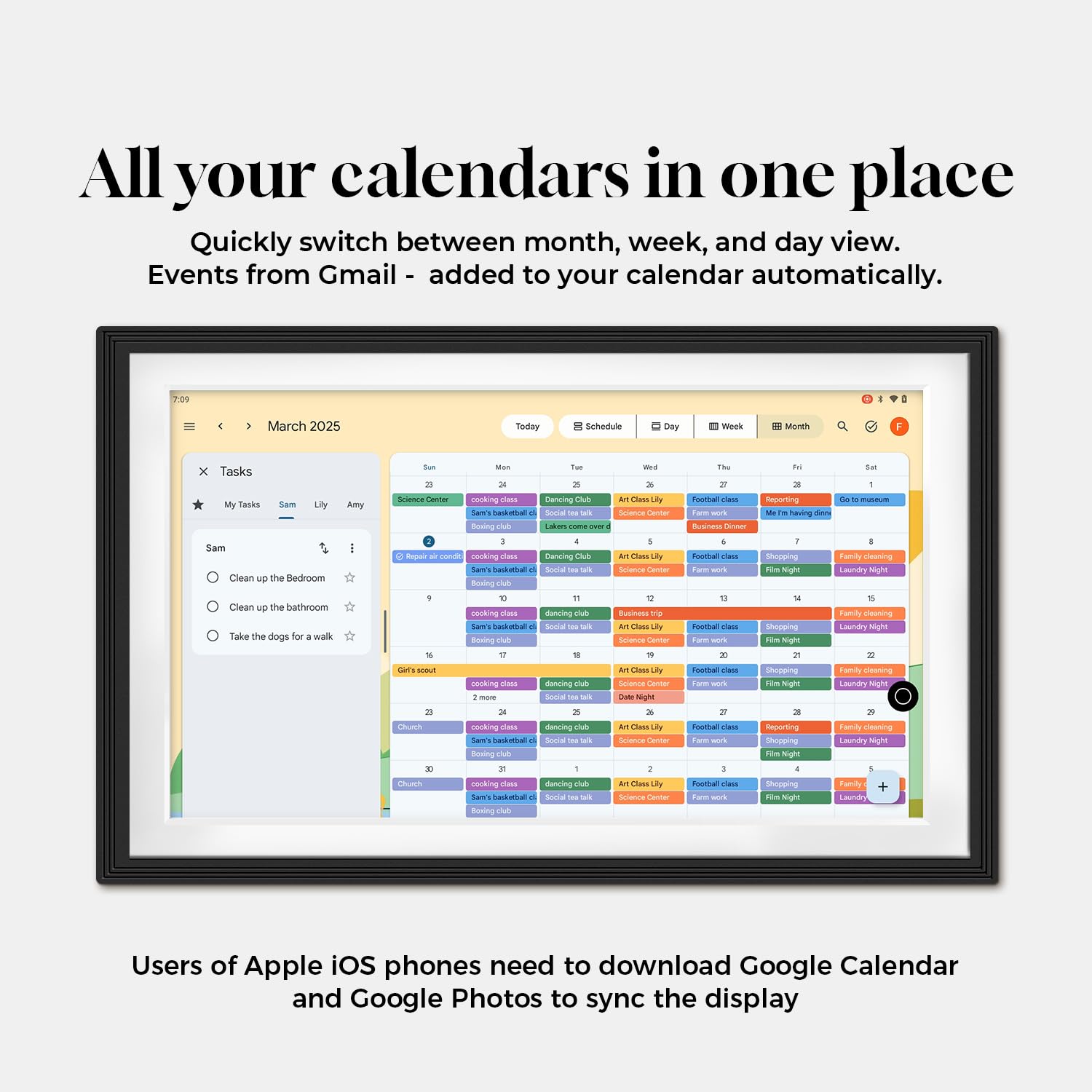 10.1”All-in-one Smart Display with Anti-Glare Touchscreen | Google Digital Calendar,Voice Assistant&Home hub | Wall-Mount Digital Picture Frame | Portable TV | Install Google Play Apps