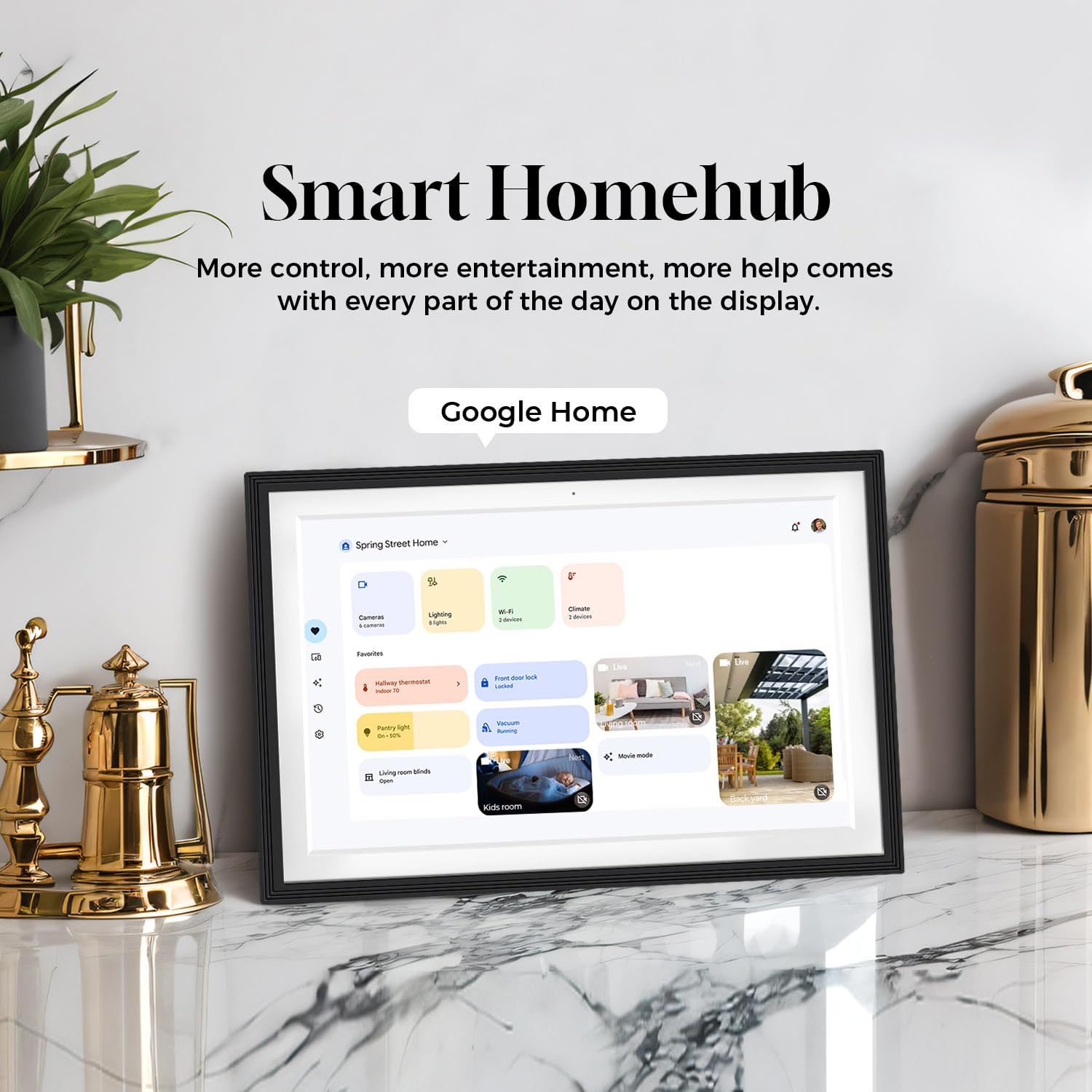 10.1”All-in-one Smart Display with Anti-Glare Touchscreen | Google Digital Calendar,Voice Assistant&Home hub | Wall-Mount Digital Picture Frame | Portable TV | Install Google Play Apps