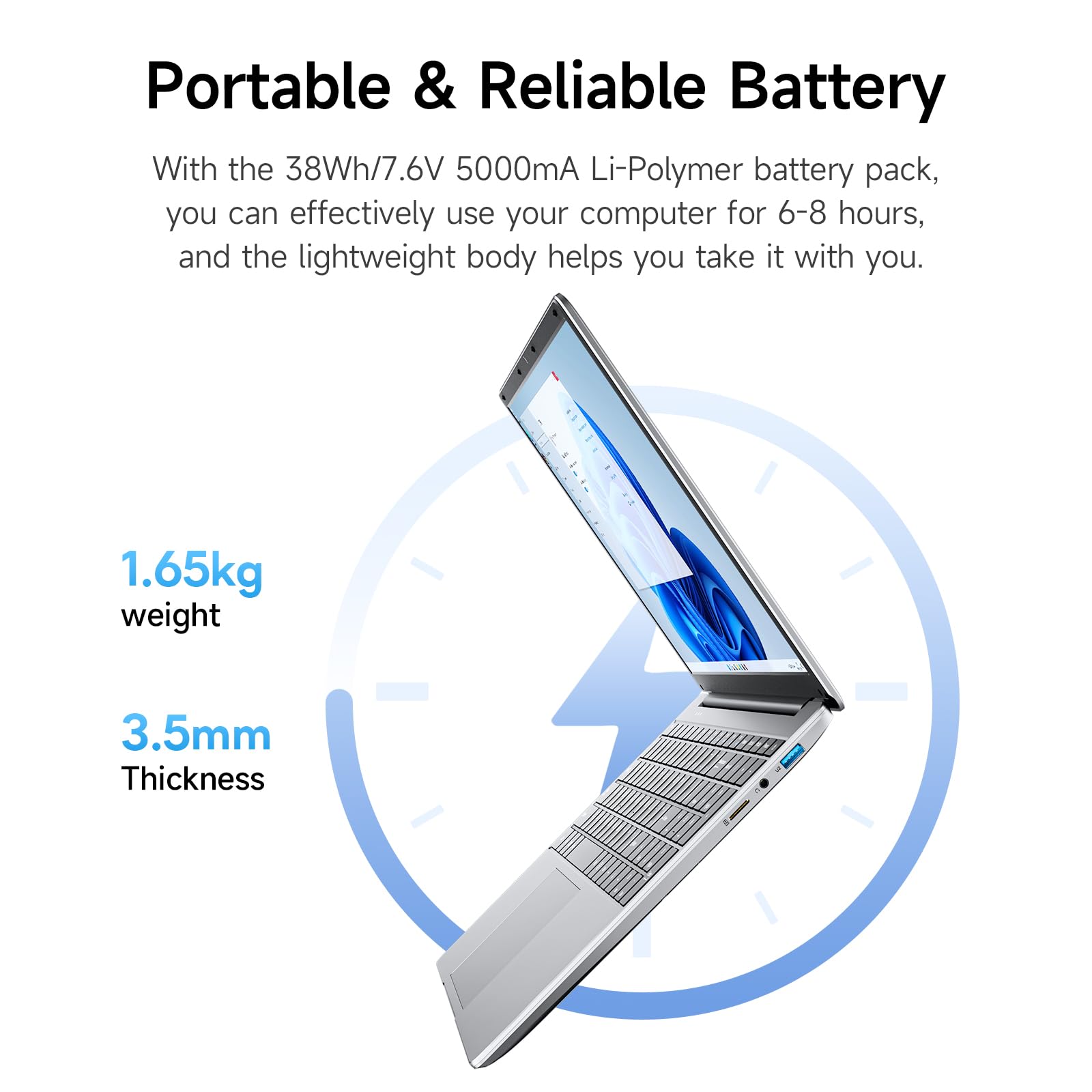 15.6 Inch Laptop with Office 365, 4GB RAM, 128GB Storage Expandable 1TB, 5205U Processor, HD Display, Windows 11 Laptops Computer, Wi-Fi 5, BT4.2, Numpad, Type-C, for Business and Students.