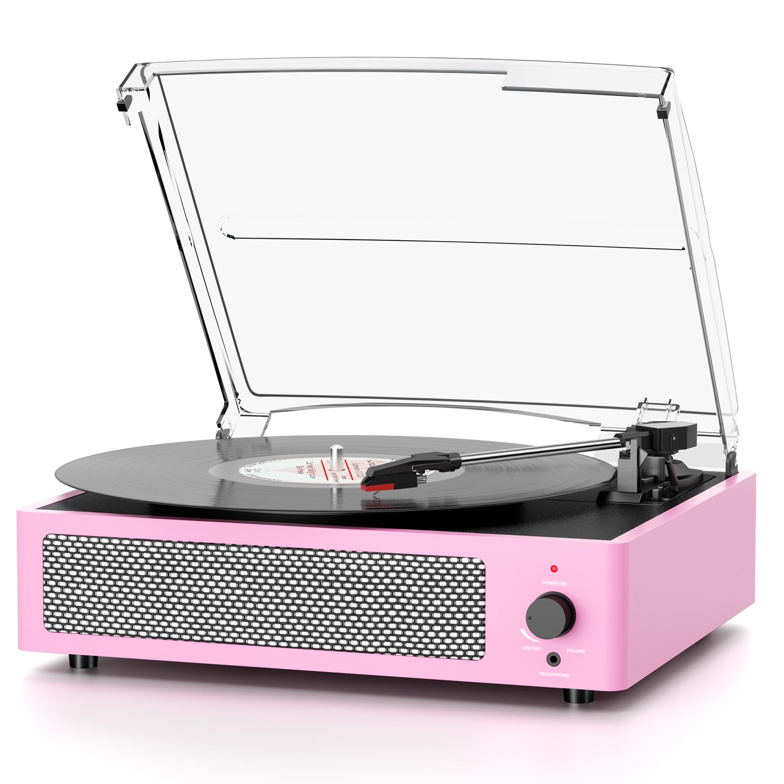 FEKTIK Record Players Vintage Turntable for Vinyl Records with Speakers Belt-Driven Turntables Support 3-Speed, Bluetooth Wireless Playback, Headphone, AUX-in, RCA Line LP Vinyl Players