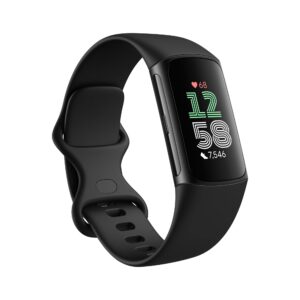 Fitbit Charge 6 Fitness Tracker with Google apps, Heart Rate on Exercise Equipment, 6-Months Premium Membership Included, GPS, Health Tools and More, Porcelain/Silver, One Size (S & L Bands Included)