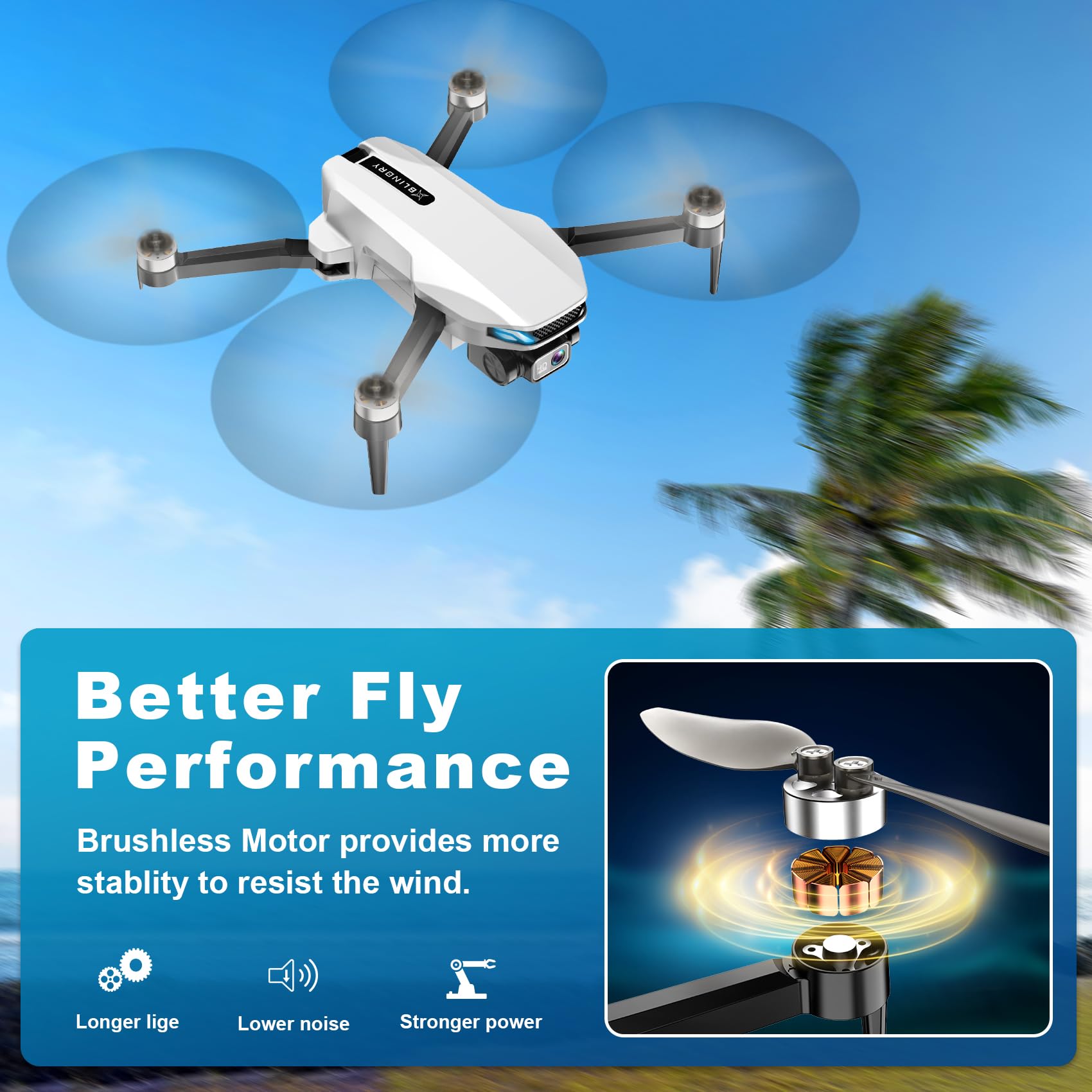 GPS Drone with Camera for Adults, 2K HD FPV Drones with Auto Return, Follow Me, Circle Fly, Waypoint Fly, Stable Hover, Brushless Motor, Foldable 5G Transmission FPV Quadcopter