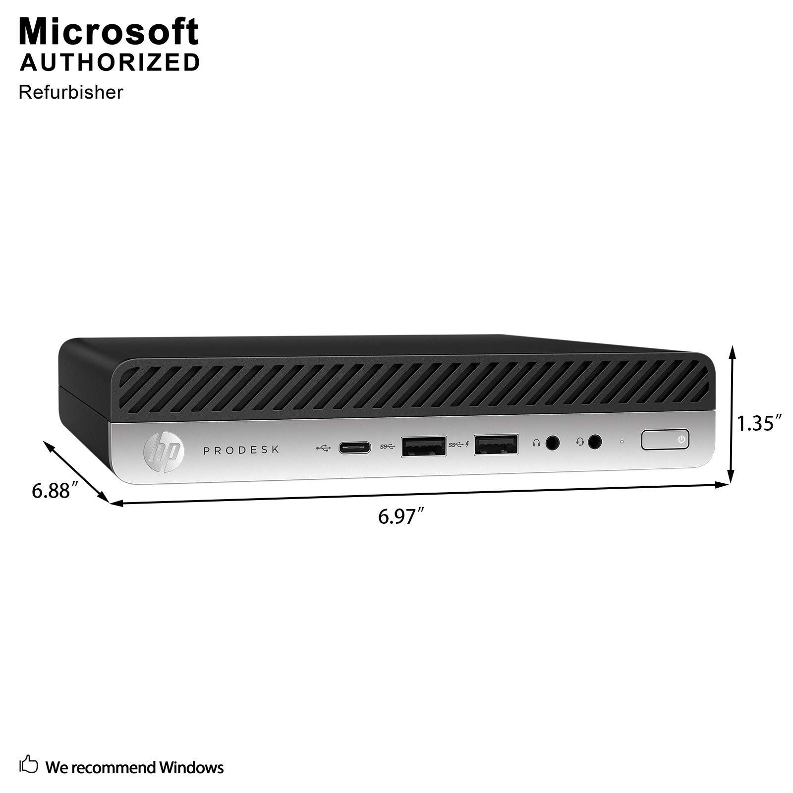 HP ProDesk 600 G3 Mini PC Desktop Intel Core i5-6500T (Quad Core) 16GB RAM 256GB PCIe Solid State Drive USB-C Windows 10 Professional (Renewed)