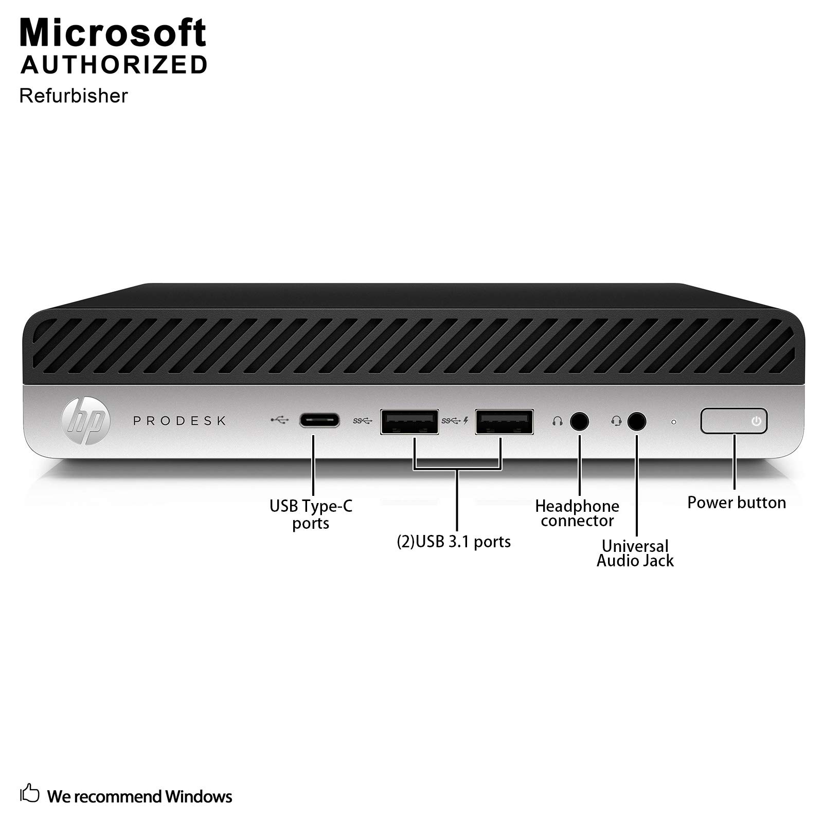 HP ProDesk 600 G3 Mini PC Desktop Intel Core i5-6500T (Quad Core) 16GB RAM 256GB PCIe Solid State Drive USB-C Windows 10 Professional (Renewed)