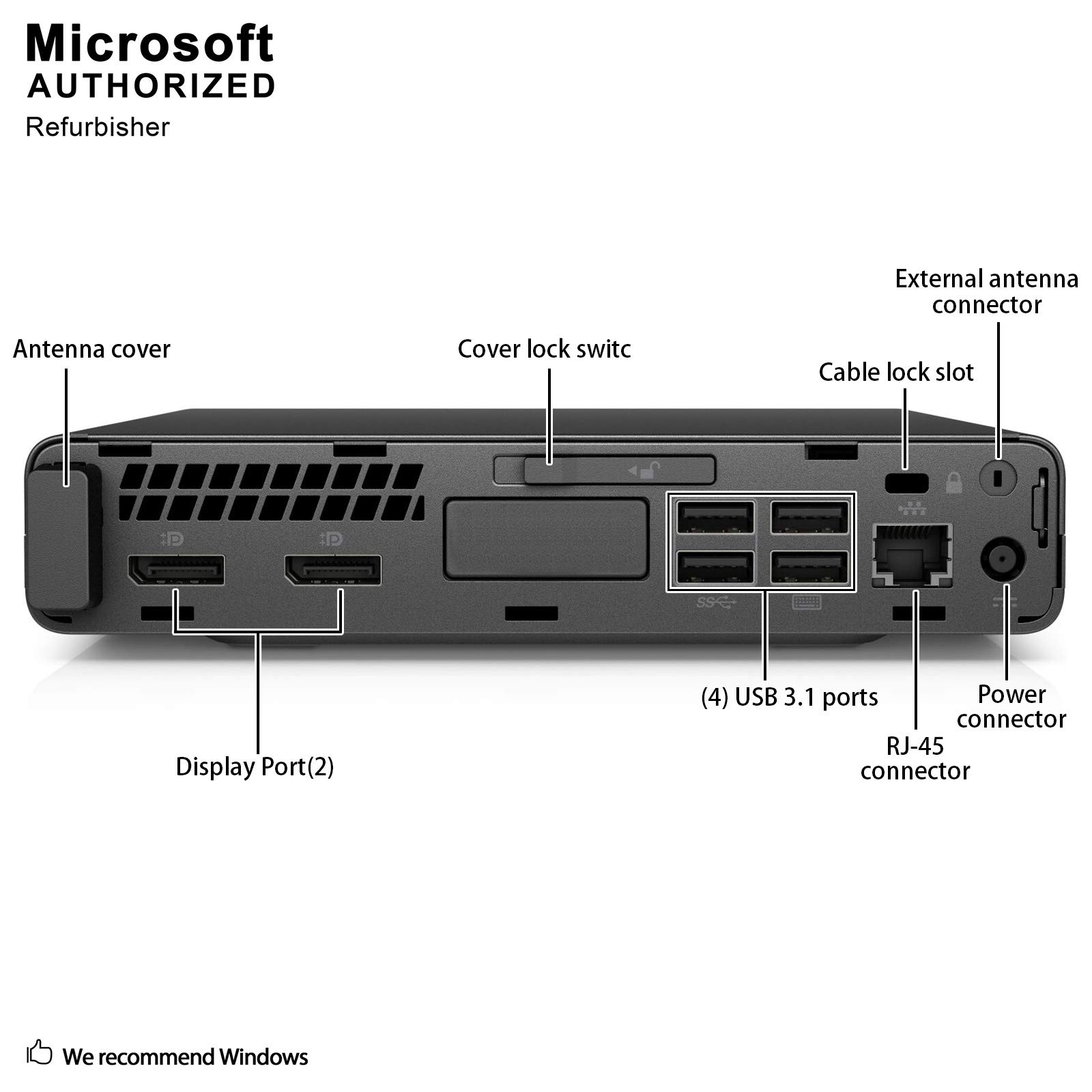 HP ProDesk 600 G3 Mini PC Desktop Intel Core i5-6500T (Quad Core) 16GB RAM 256GB PCIe Solid State Drive USB-C Windows 10 Professional (Renewed)