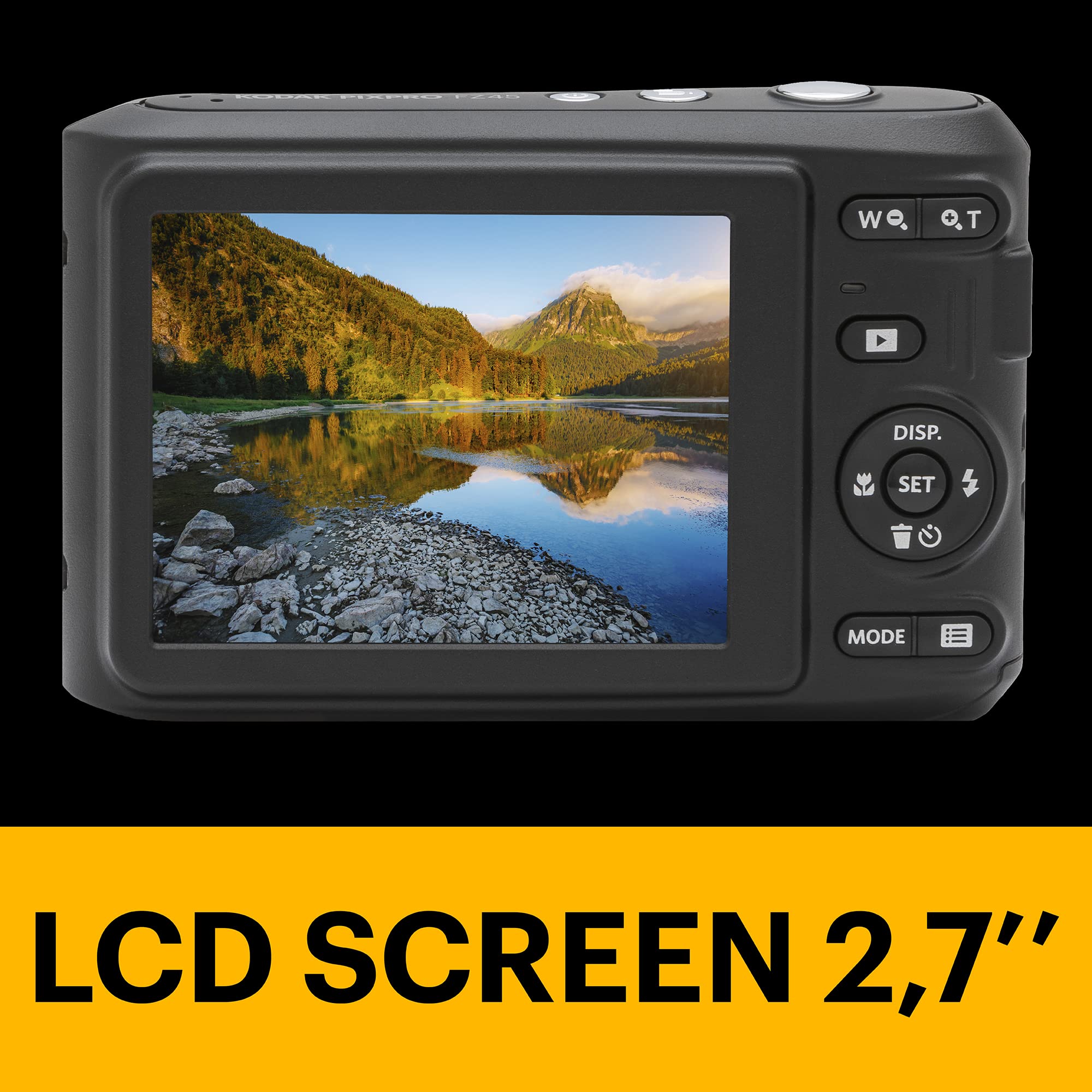 KODAK PIXPRO Friendly Zoom FZ45-BK 16MP Digital Camera with 4X Optical Zoom 27mm Wide Angle and 2.7