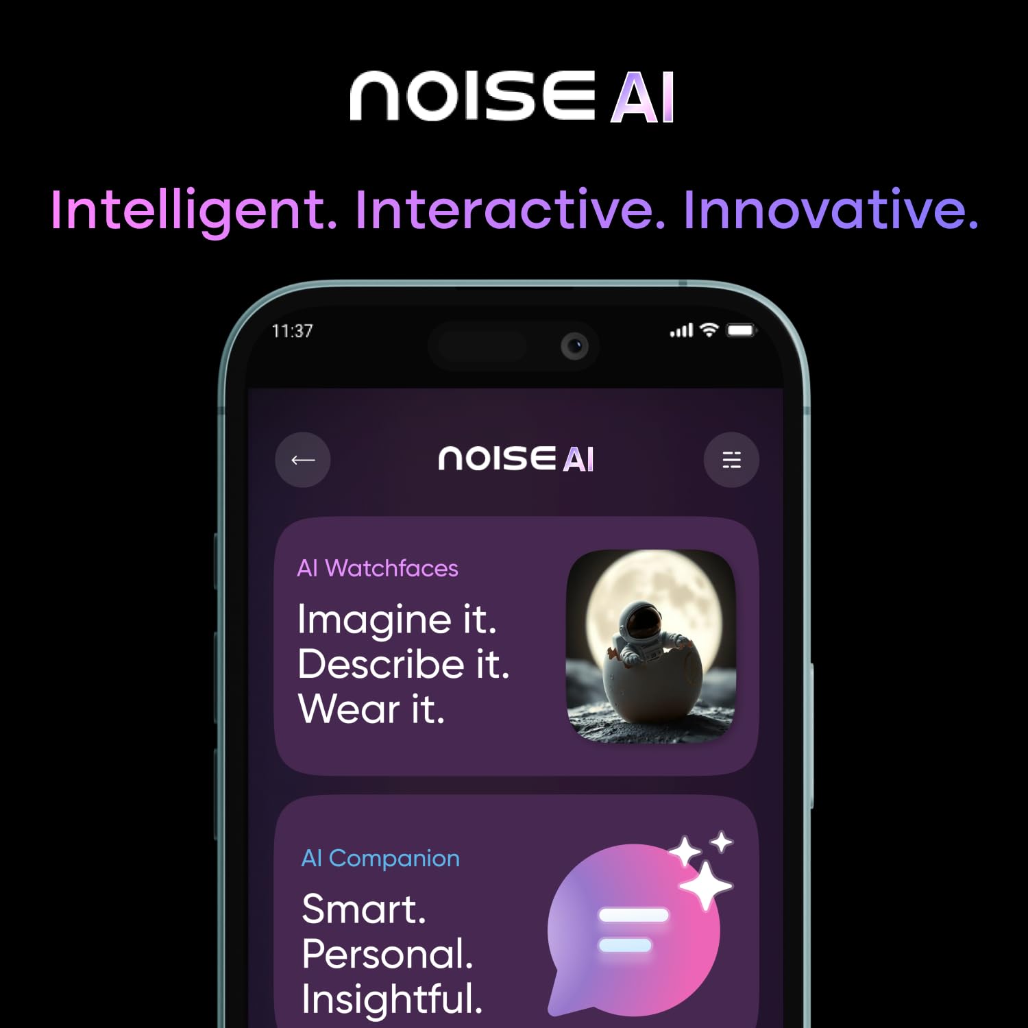 Noise Pro 6 Max Smart Watch:Intelligent AI, Endless AI Watch Faces, AI Companion, 1.96 AMOLED, Stainless Steel Build, Built-in GPS, 5 ATM, EN2 Processor, for iOS & Android(Chrome Black)