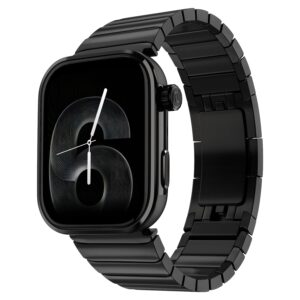 Noise Pro 6 Max Smart Watch:Intelligent AI, Endless AI Watch Faces, AI Companion, 1.96 AMOLED, Stainless Steel Build, Built-in GPS, 5 ATM, EN2 Processor, for iOS & Android(Chrome Black)