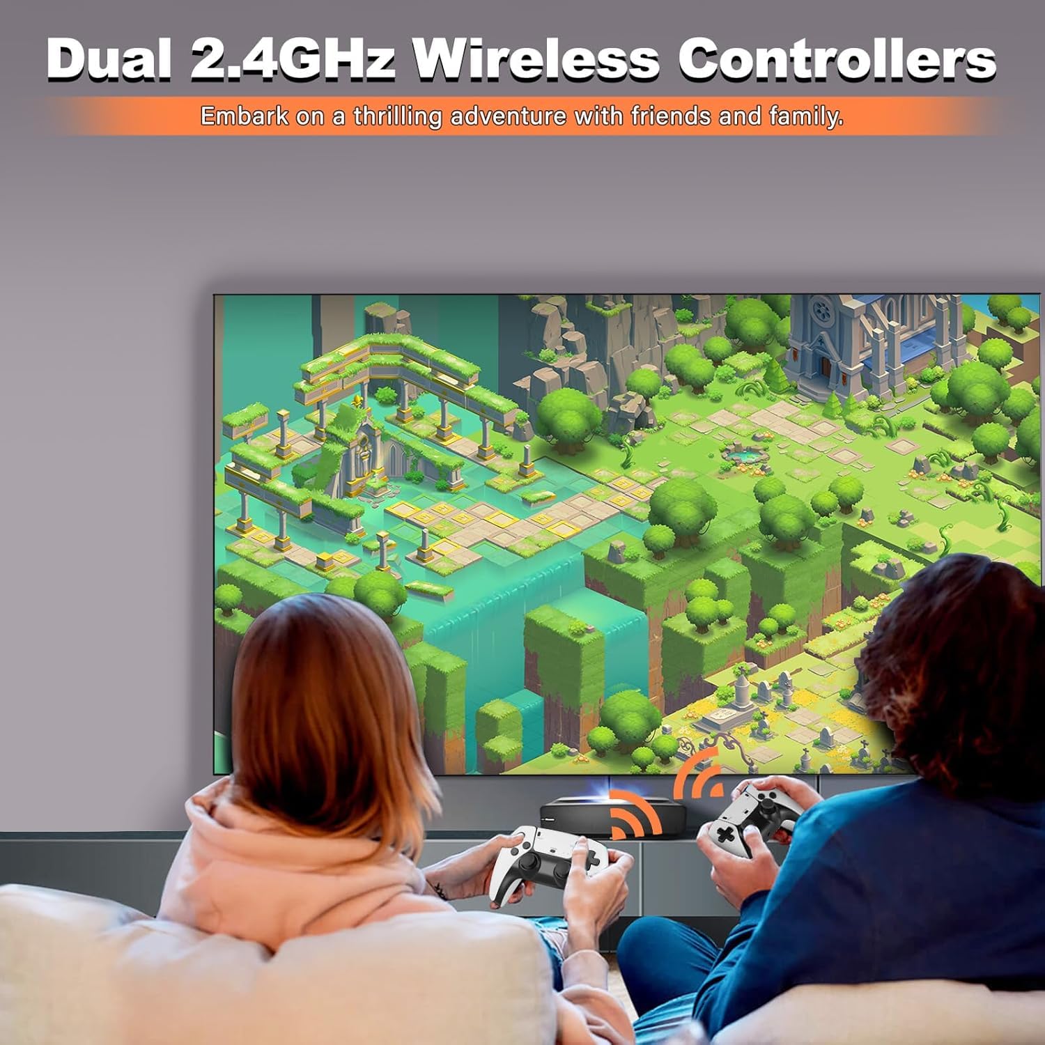 Retro Gaming Console with 40,000+ Classic Games, 23 Emulators, Dual 2.4GHz Wireless Controllers, 4K HD Output, Save & Load Function, Plug & Play, Compatible with TV/PC/Projector, 64GB