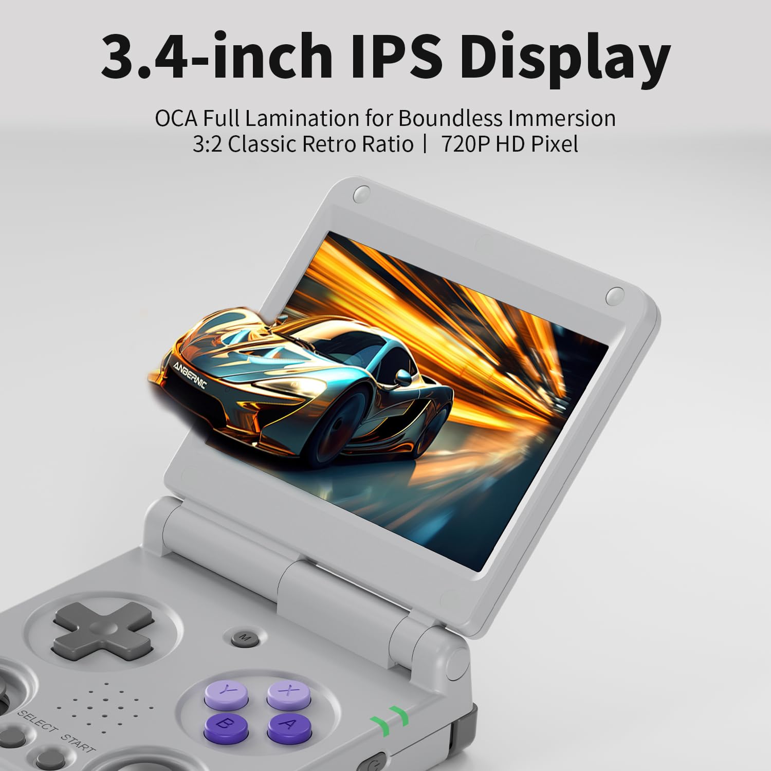RG34XXSP Retro Handheld Game Console RG34XX SP Retro Gaming Console with 64G Preloaded 5000+ Games,3300 mAh Battey, Portable Pocket Arcade Support 30+ Simulators 5G WiFi Bluetooth HD Indigo