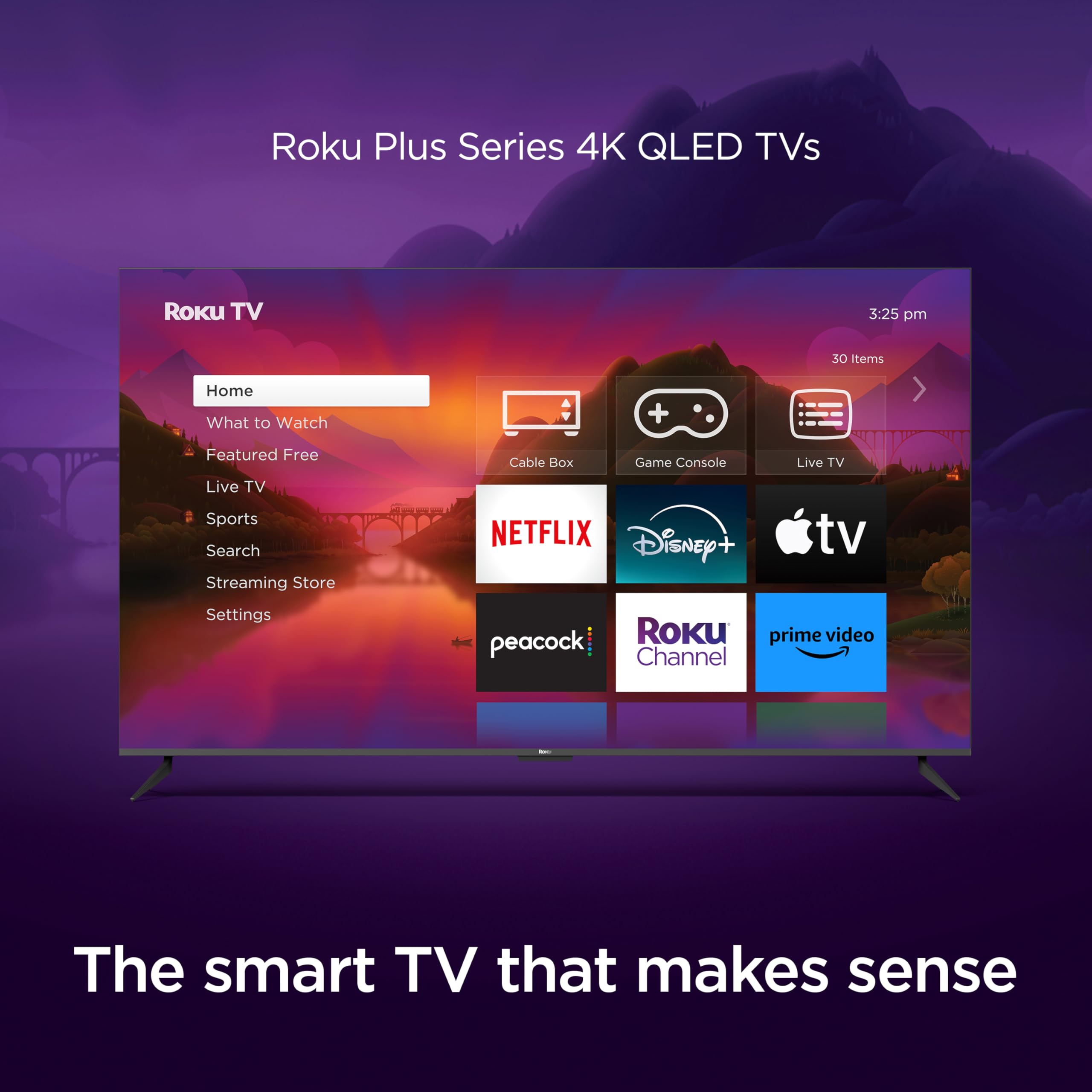 Roku Smart TV – 65-Inch Plus Series 4K QLED RokuTV with Roku Voice Remote Pro, Dolby Vision, Striking 4K Resolution, Automatic Brightness, & Seamless Streaming – Live Local News & Sports