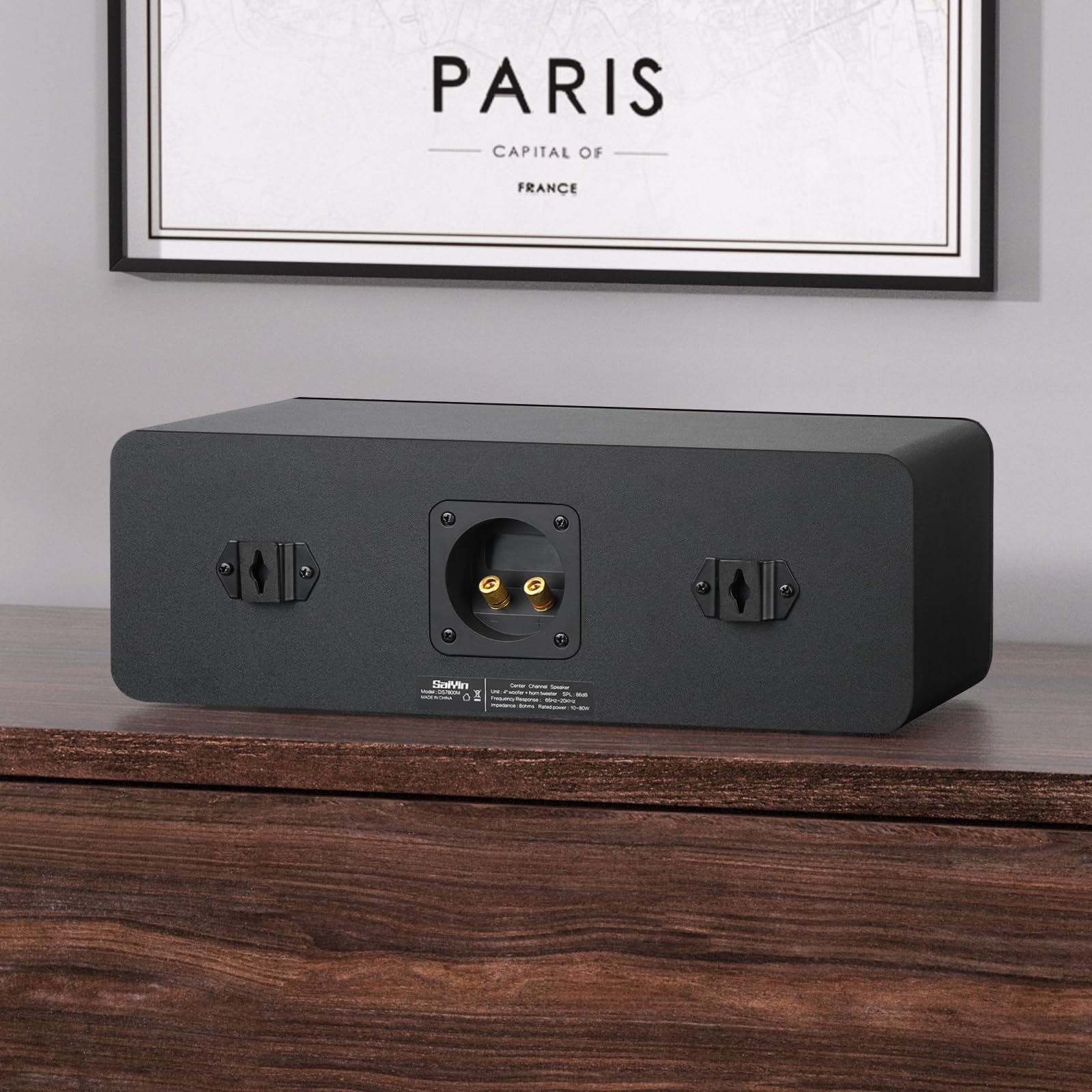 Saiyin Slim Center Channel Speaker,for Desktop Stereo or Home Theater Surround Sound, Dual 3.5