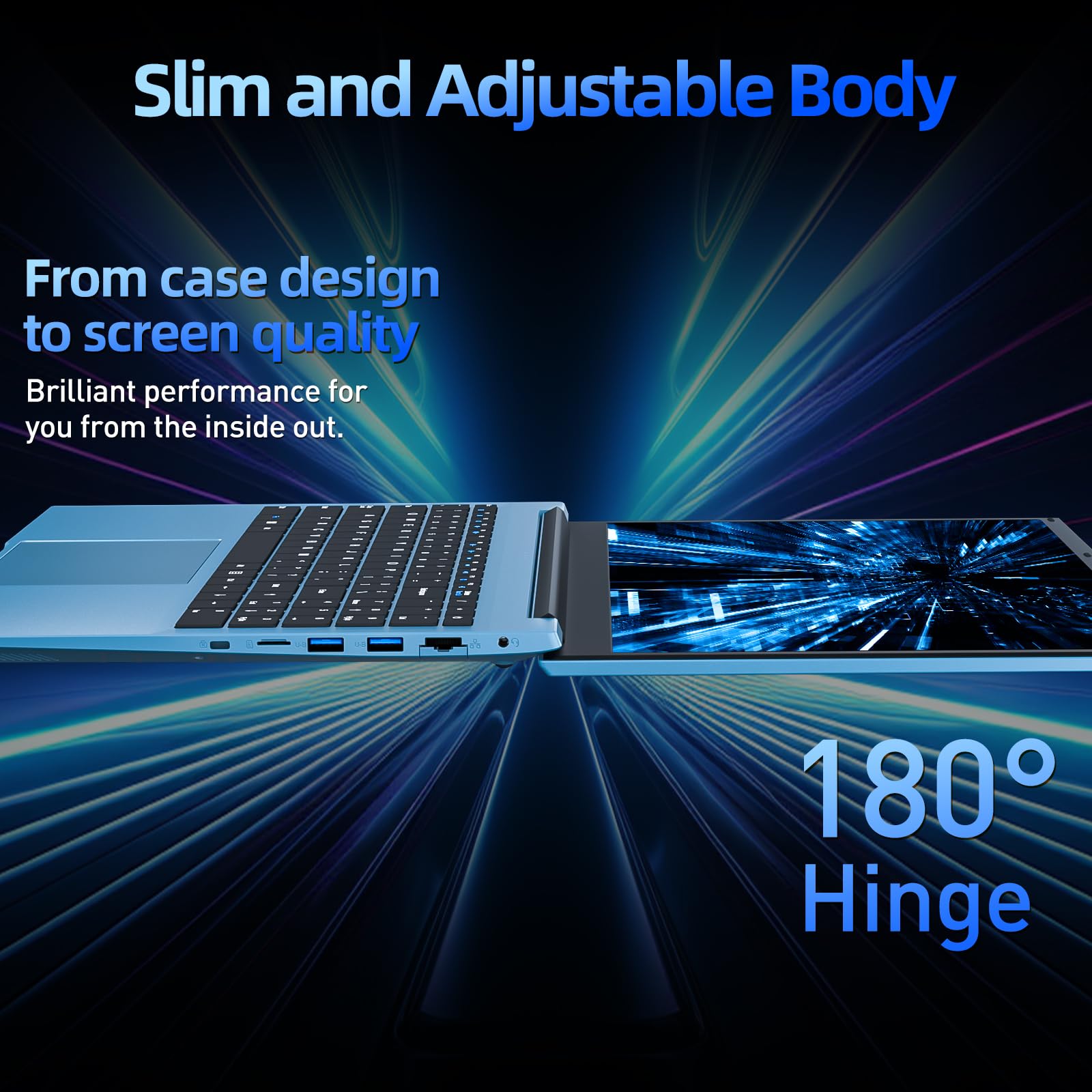 SGIN 15.6 Inch Laptop Computer, Windows 11 Laptop, 4GB DDR4 128GB SSD, Celeron N4000 Processor, 180° Open Angle, HDMI, USB 3.2, 7000mAh, BT5.0, Type-C, for Business Student