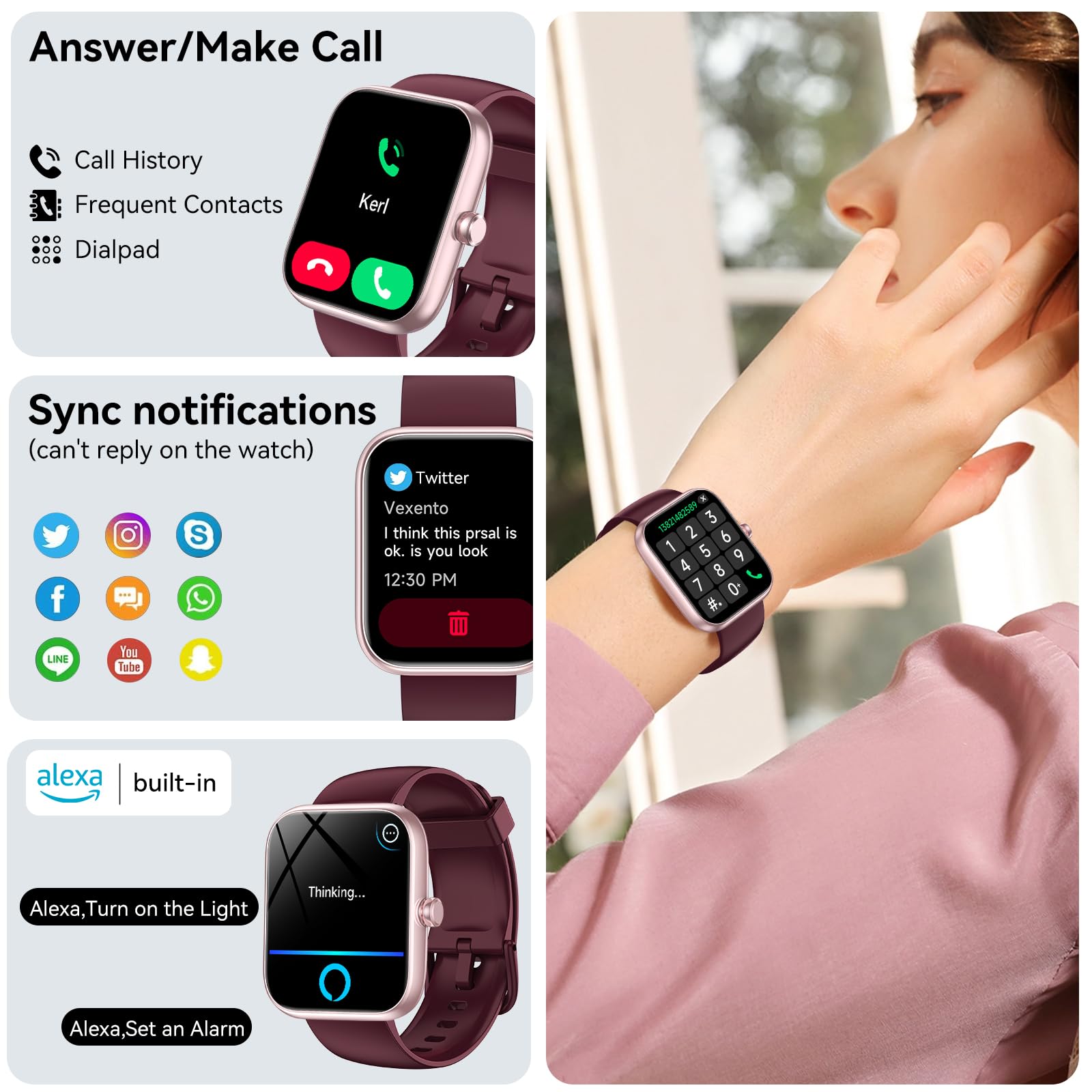 Smart Watch with Alexa Built-in, 1.83