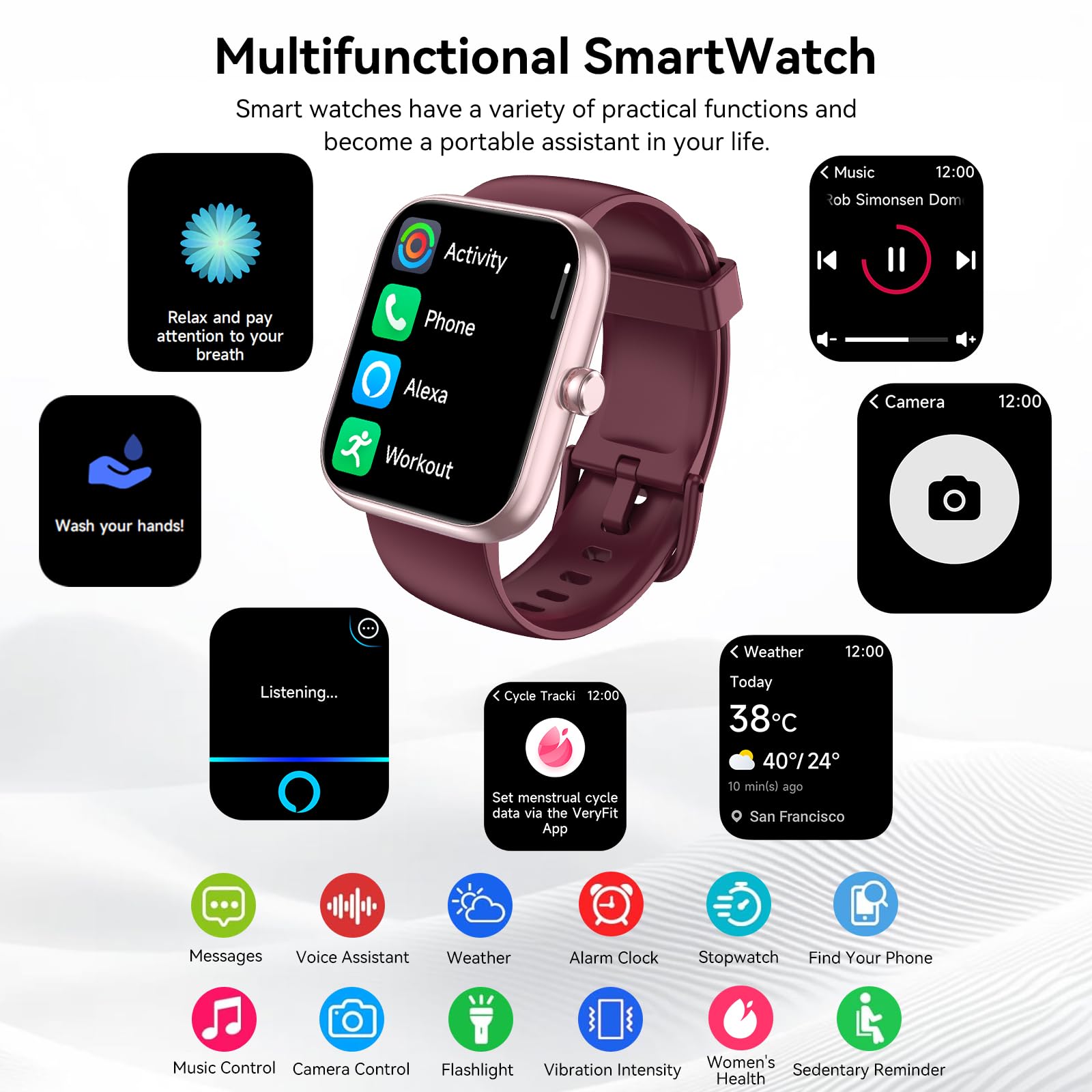 Smart Watch with Alexa Built-in, 1.83