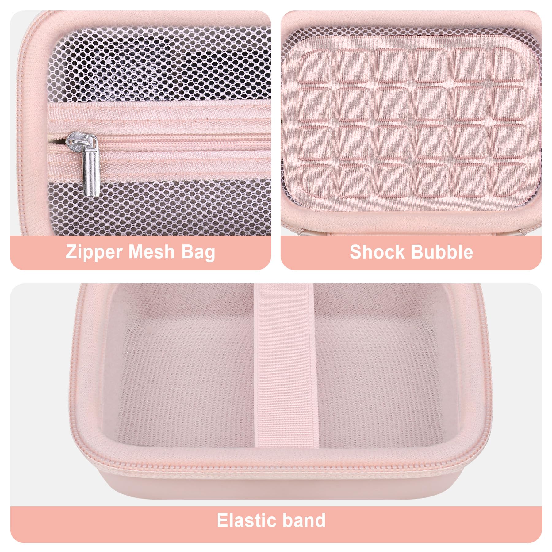 Supmay Hard Carrying Case for Lecnippy/for Lecran/for FJFJOPK Digital Camera, 4K Vlogging Camera for Photography, 48MP Portable Compact Point and Shoot Digital Camera Kids Camera Storage Holder, Pink