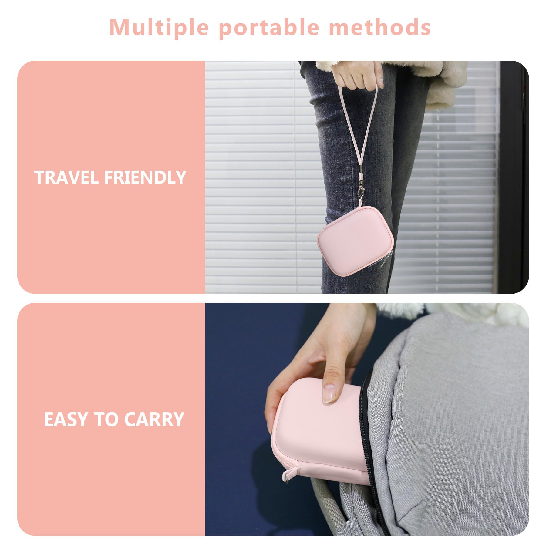 Supmay Hard Carrying Case for Lecnippy/for Lecran/for FJFJOPK Digital Camera, 4K Vlogging Camera for Photography, 48MP Portable Compact Point and Shoot Digital Camera Kids Camera Storage Holder, Pink