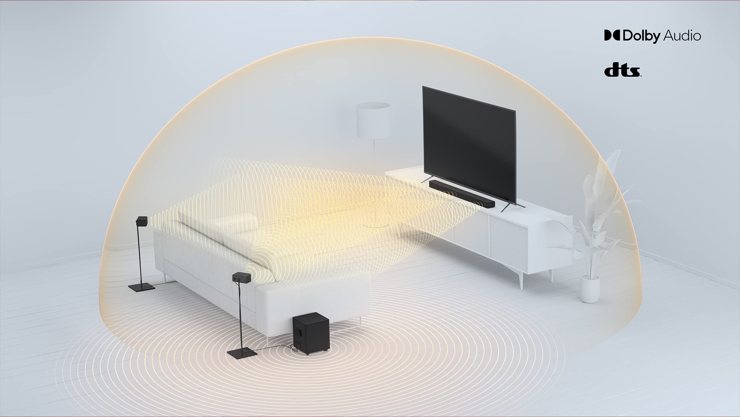 VIZIO V-Series All-in-one 2.1 Home Theater Sound Bar with DTS Virtual:X, Bluetooth, Built-in Subwoofer, Voice Assistant Compatible, Includes Remote Control - V21d-J8