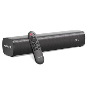 2.1ch Sound Bar for Smart TV with 6 Levels Voice Enhancement, Built-in Subwoofer, 16 Inches Bluetooth 5.3 TV Soundbar Speakers with ARC/Optical/AUX/USB Connection