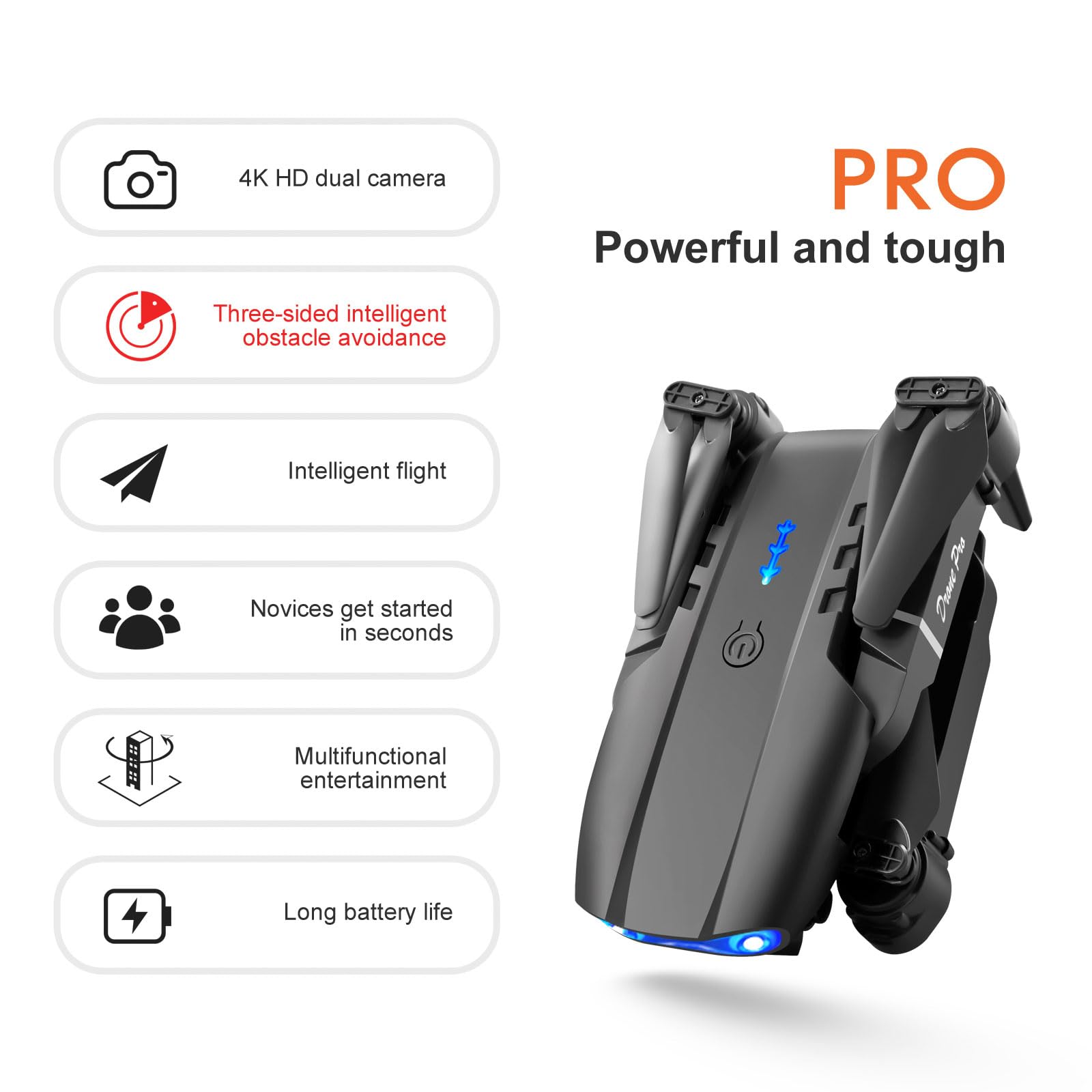FPV Drone with 1080P Dual HD Cameras Upgraded Version RC Quadcopter for Adults and Kids, Beginner WiFi RC Drone Live Video, One Key Take Off/Land