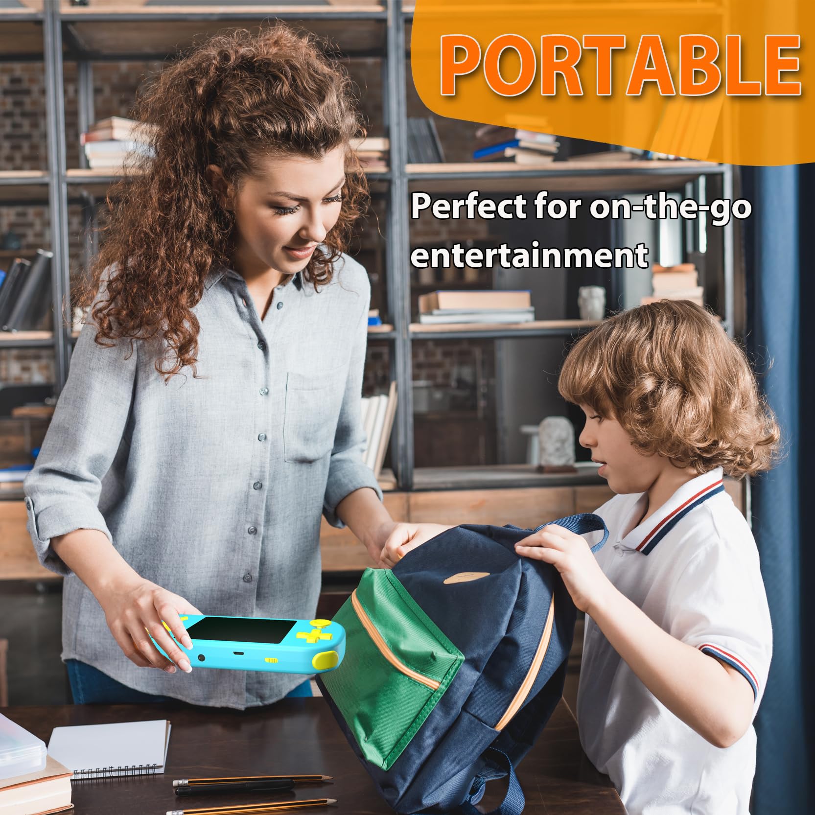 Handheld Games for Kids Adults with Built in 268 Classic Retro Video Games,3.0'' Color Screen Rechargeable Portable Arcade Gaming Player,Boys Girls Travel Electronics Toys Birthday Gift (A-Blue)