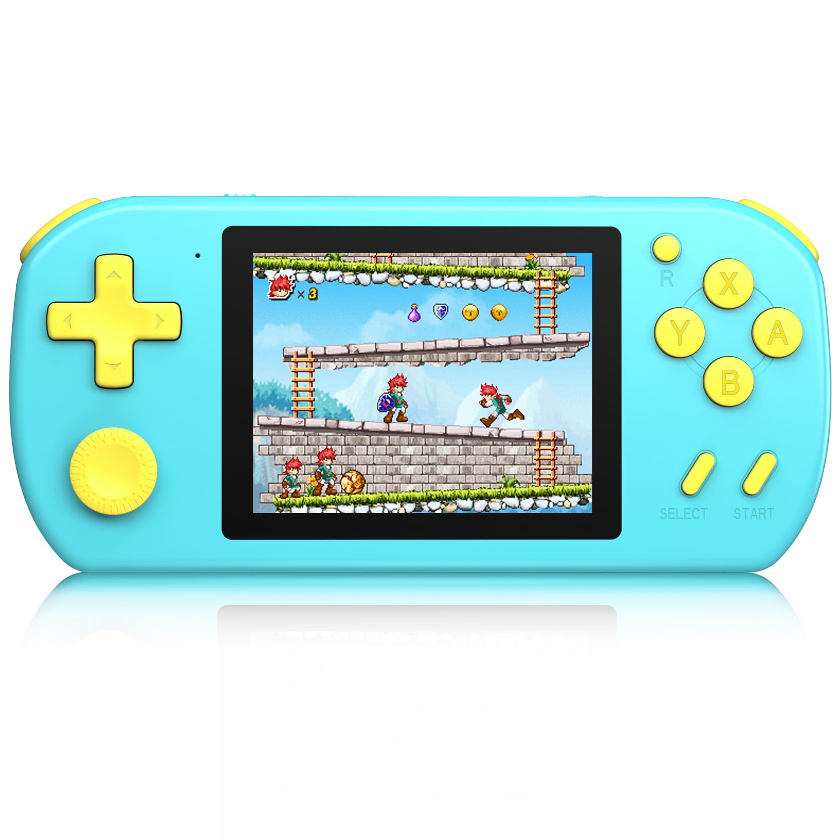 Handheld Games for Kids Adults with Built in 268 Classic Retro Video Games,3.0” Color Screen Rechargeable Portable Arcade Gaming Player,Boys Girls Travel Electronics Toys Birthday Gift (A-Blue)