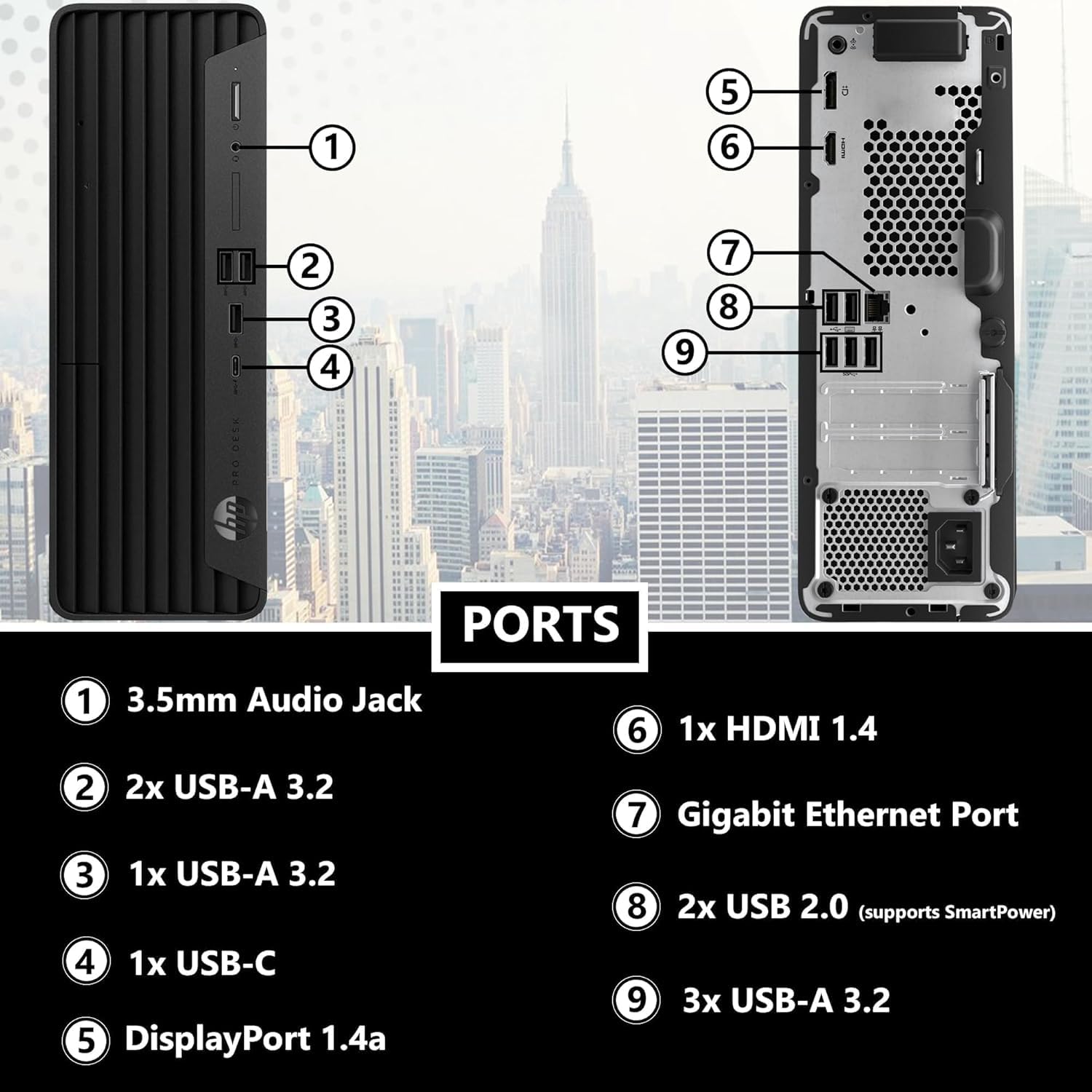 HP ProDesk 400 G9 SFF Business Desktop Computer, Intel CPU, 32GB RAM, 1TB PCle SSD, Dual 4K Display Support, USB-C, HDMl, RJ-45, Wi-Fi, Wired Keyboard & Mouse, Windows 11 Pro