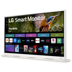 LG 32SR70U-W 32-Inch 4K UHD Smart Monitor with IPS Display webOS 23 USB Type-C Speakers x2 HDR 10 AirPlay 2 Screen Share Bluetooth Remote – White