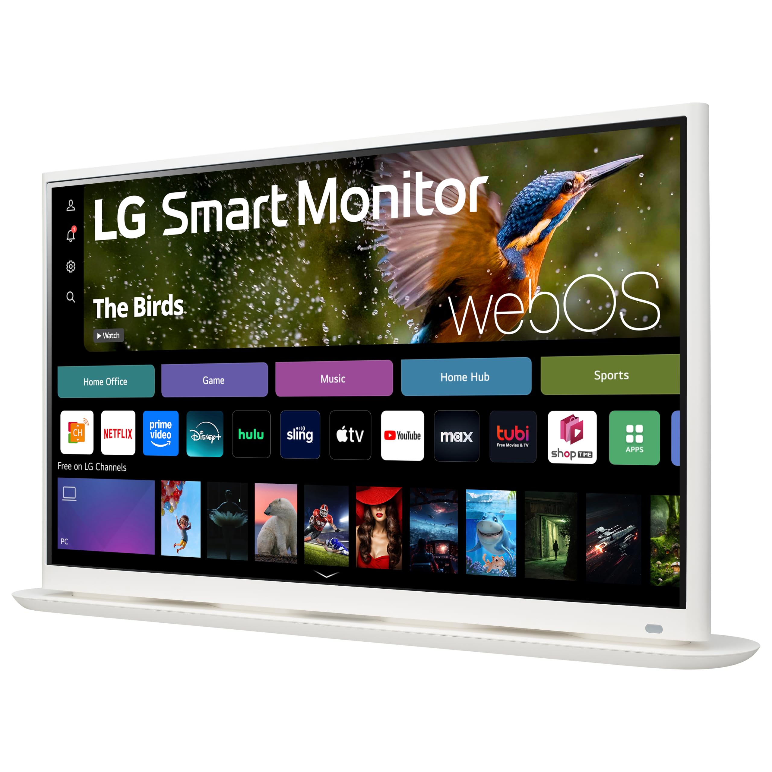LG 32SR70U-W 32-Inch 4K UHD Smart Monitor with IPS Display webOS 23 USB Type-C Speakers x2 HDR 10 AirPlay 2 Screen Share Bluetooth Remote - White