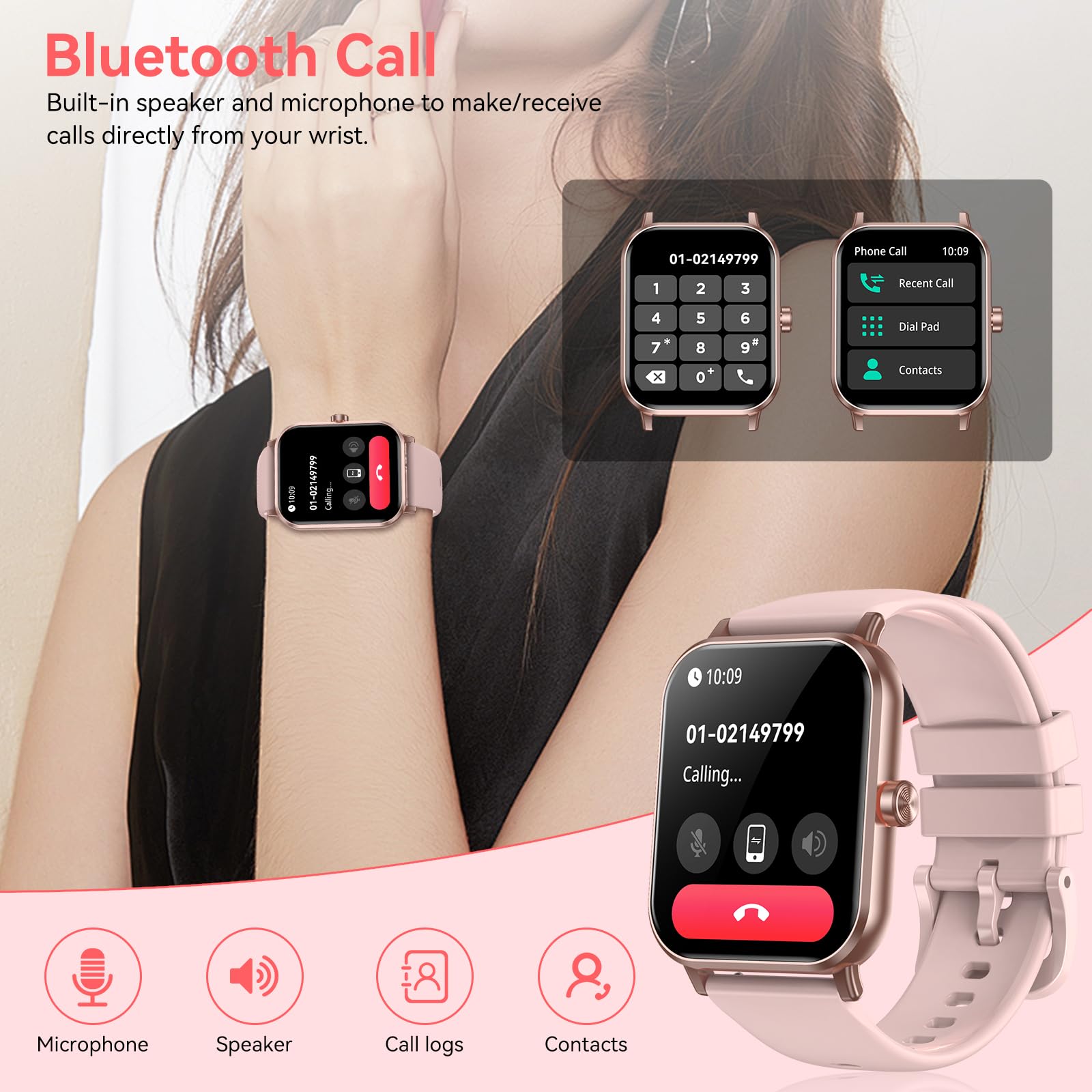 QONBINK Smart Watch for Men Women (Answer/Make Call) 1.85