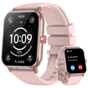 QONBINK Smart Watch for Men Women (Answer/Make Call) 1.85″ HD Touch Screen Fitness Tracker, 120+ Sport Modes, 24/7 Heart Rate/Sleep Monitor/Pedometer/Calories, Fitness Watch for Android/iOS (Black)
