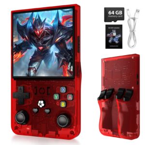 R36MAX Handheld Retro Game Console,Retro Video Game Console Built-in Games,4.0 inch IPS Screen,Linux System with Professional Gaming Chip,4000mAh Rechargeable Battery(Transparent Gray)