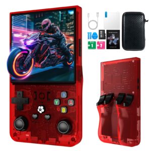 R36MAX Retro Handheld Game Console, 18000+ HD Games Mini Retro Video Console, 4.0 Inch IPS Screen, 64GB Memory, Portable Arcade Video Gaming Console Gift for Adults, Black