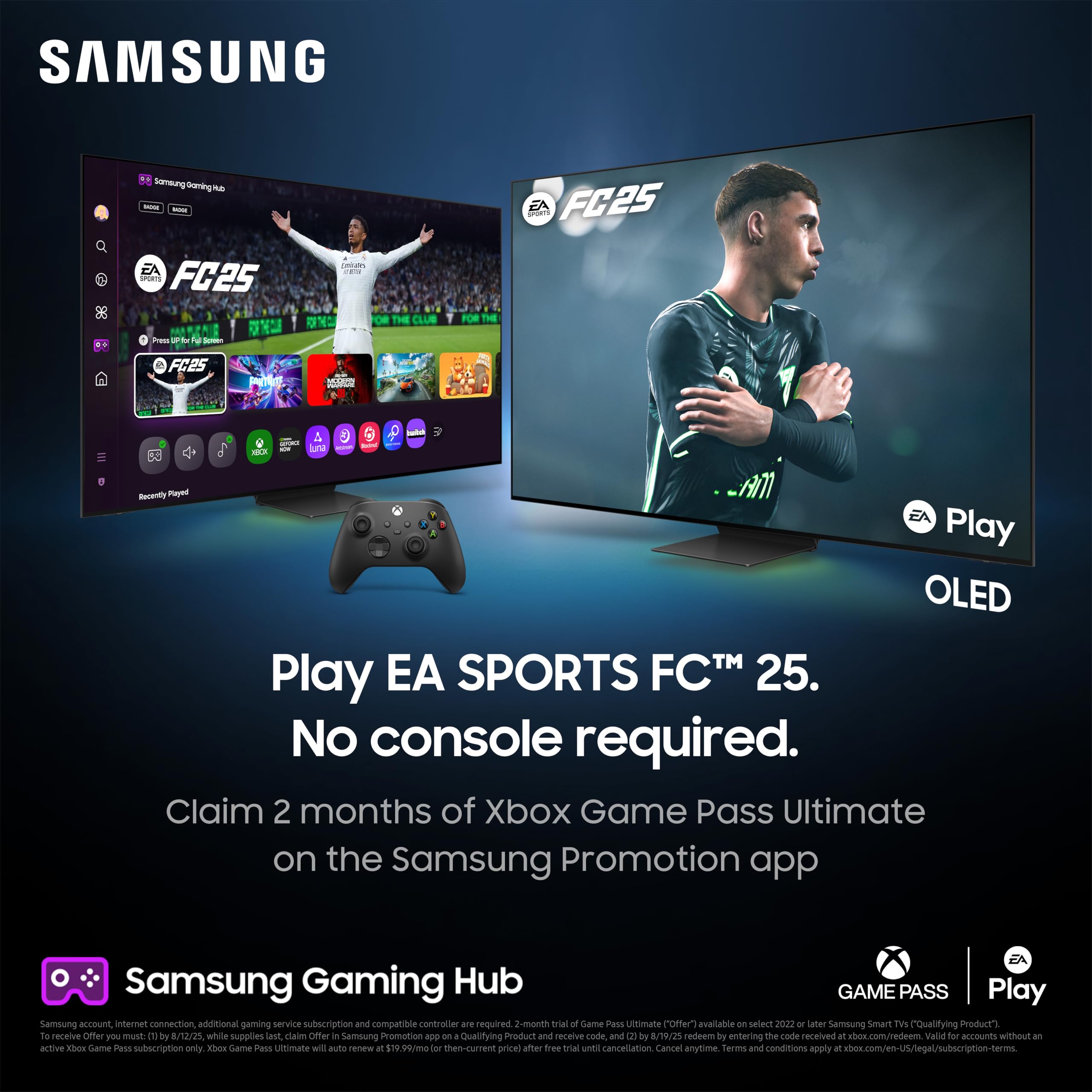 Samsung 70-Inch Class Crystal UHD U8000F 4K Smart TV (2025 Model) Endless Free Content, Crystal Processor 4K, MetalStream Design, Knox Security, Alexa Built-in