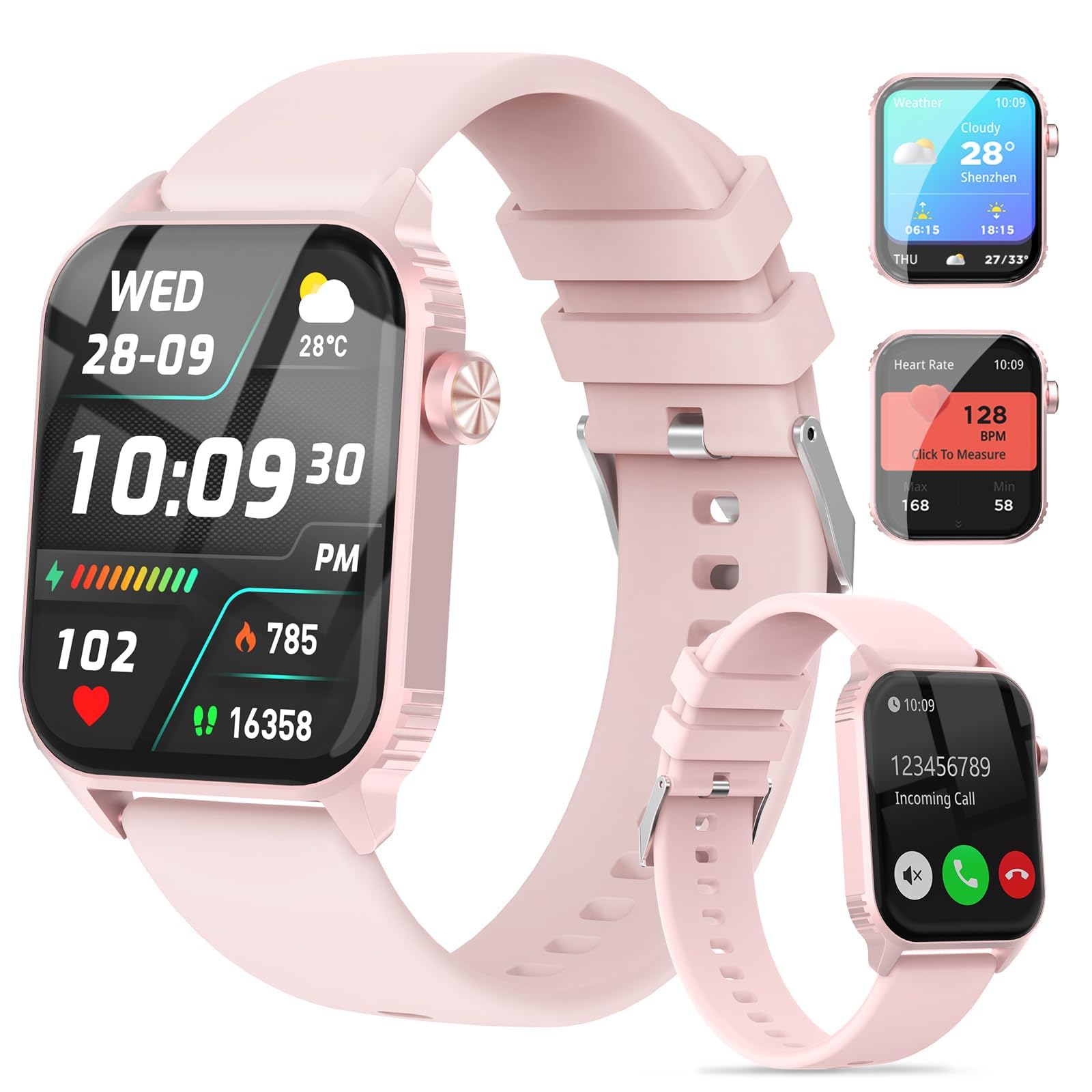 TRAUSI Smart Watches for Women Men, 1.83 inches HD Smartwatch with 120 Sports Modes, Heart Rate/Sleep Monitor, IP67 Waterproof, Bluetooth Call & Music Control for iPhone/Android