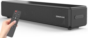 TV Sound Bar, Soundbar with RGB LED Lights & 2.1CH Bluetooth Speaker Surround System, 180W Surround Sound, AUX/Optical/HDMI ARC Home Theater Speaker, 2 in 1 Detachable for Smart TV/Projector/Gaming/PC