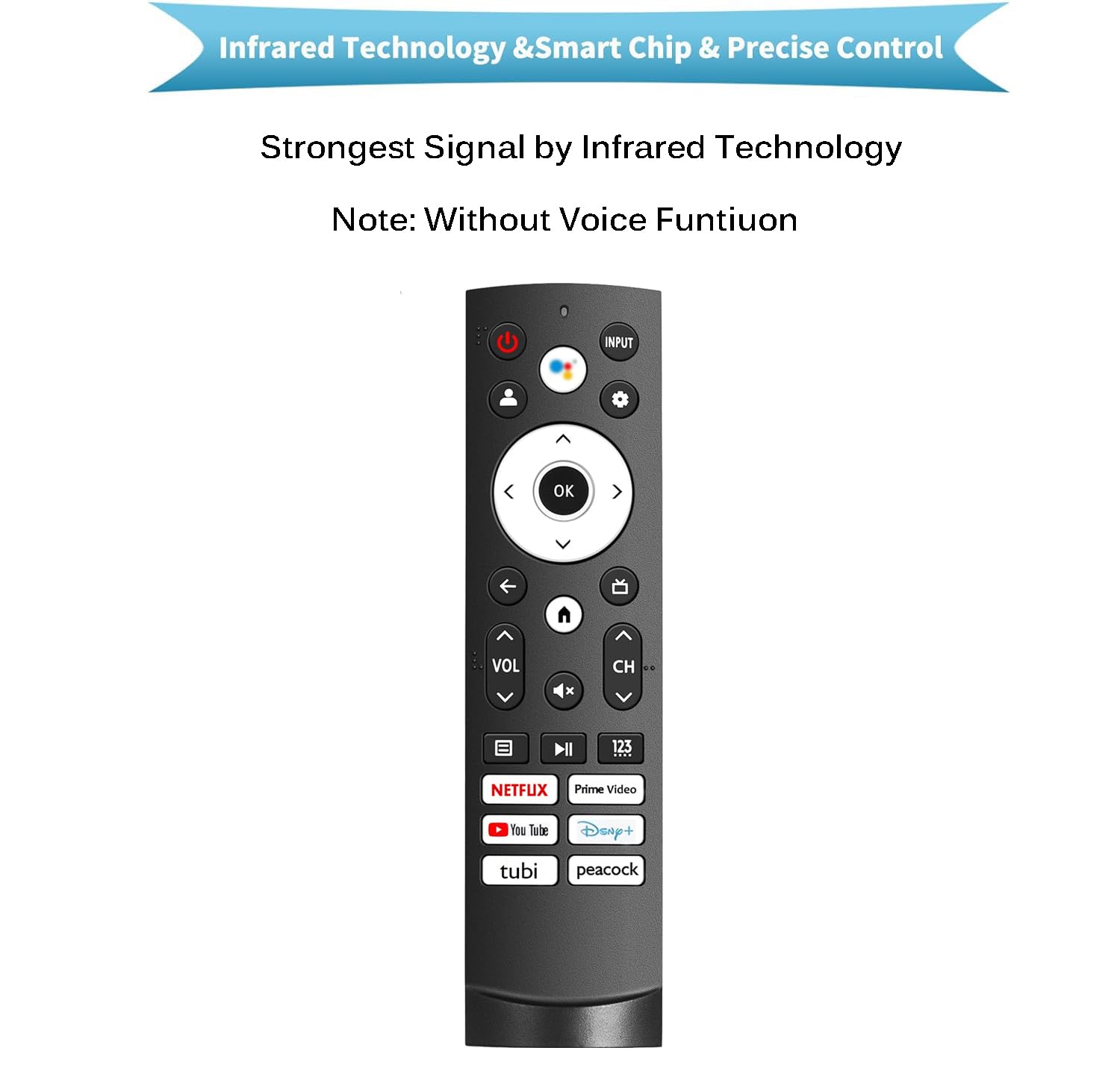 Universal Remote Control for Hisense Smart Google TV Series, Replacement for UHD Mini-LED ULED 4K GoogleTV (No Voice Function)
