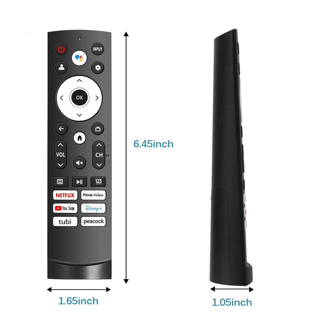 Universal Remote Control for Hisense Smart Google TV Series, Replacement for UHD Mini-LED ULED 4K GoogleTV (No Voice Function)