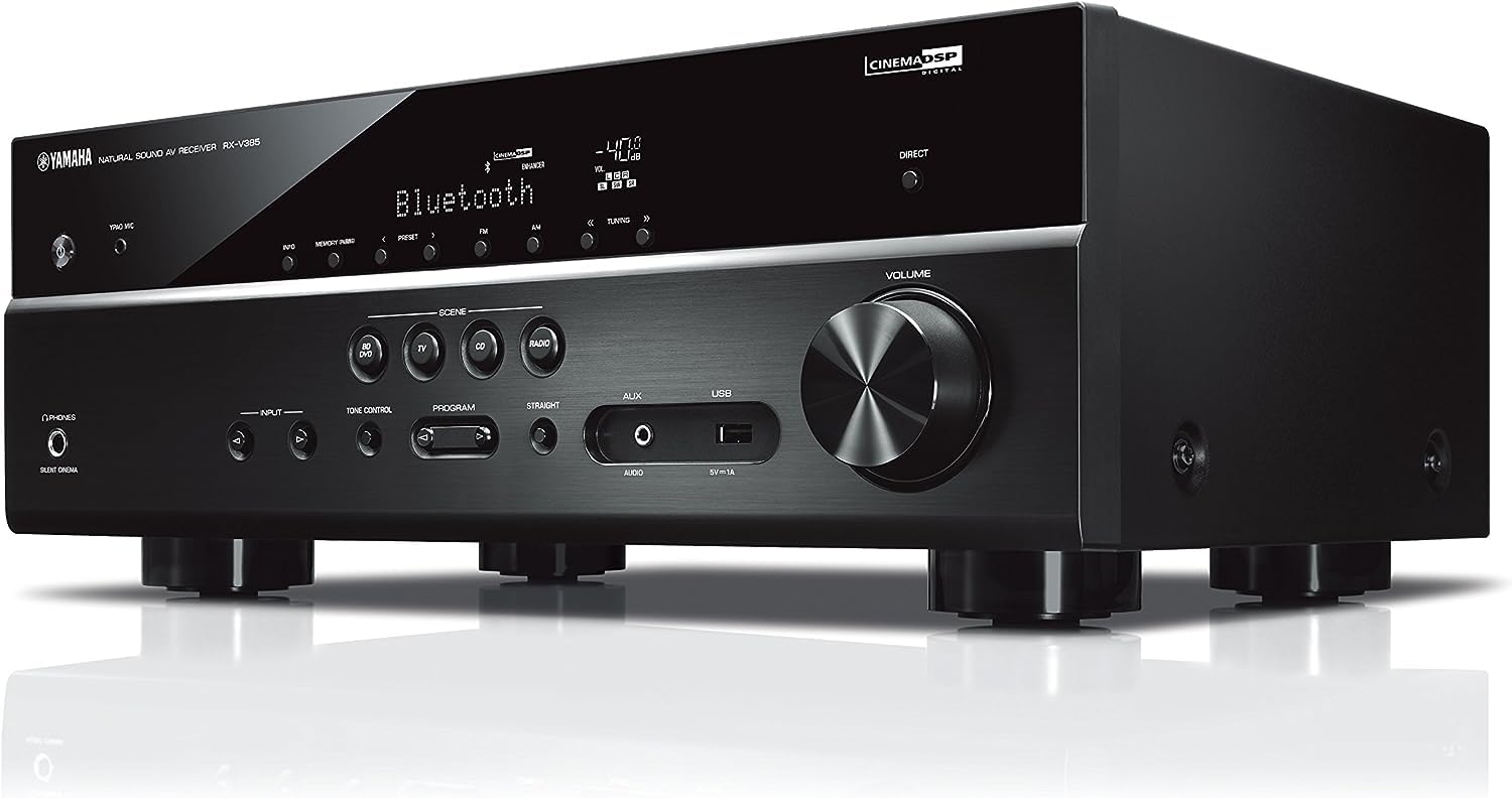 YAMAHA RX-V385 5.1-Channel 4K Ultra HD AV Receiver with Bluetooth