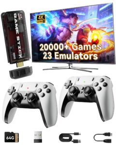 2025 Retro Gaming Console Pro 4K HDMI with 20,000+ Built-in Classic Video Games, Retro Game Stick with 23 Emulators Plug & Play TV Video Gaming Stick with 64GB Memory
