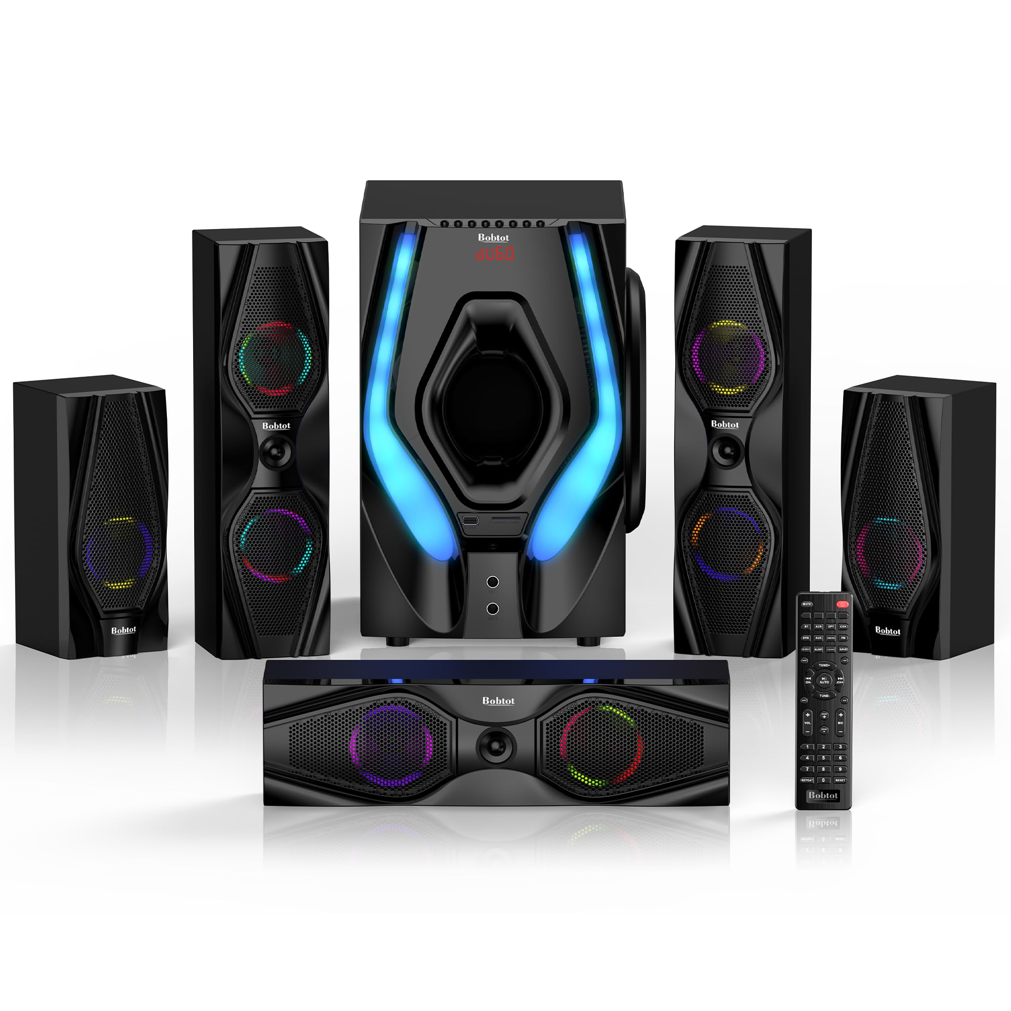 Bobtot Surround Sound Systems Home Theater System - 1200 Watts Peak Power 10