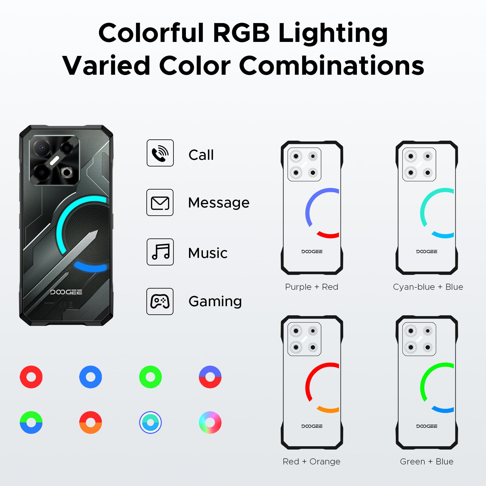 DOOGEE Blade GT Play Rugged Smartphone 5G Unlocked with RGB LED Light Effect,20GB+256GB/2TB Rugged Cellphones, 6.72