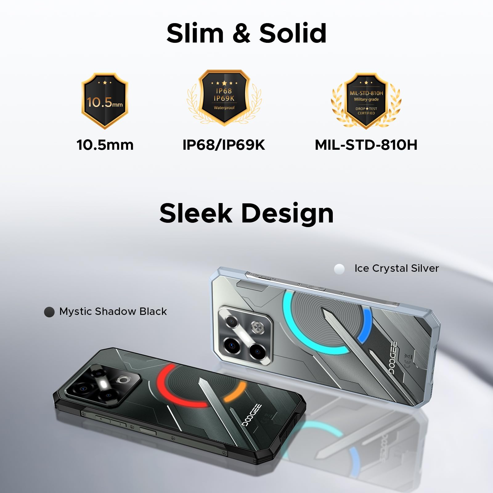 DOOGEE Blade GT Play Rugged Smartphone 5G Unlocked with RGB LED Light Effect,20GB+256GB/2TB Rugged Cellphones, 6.72