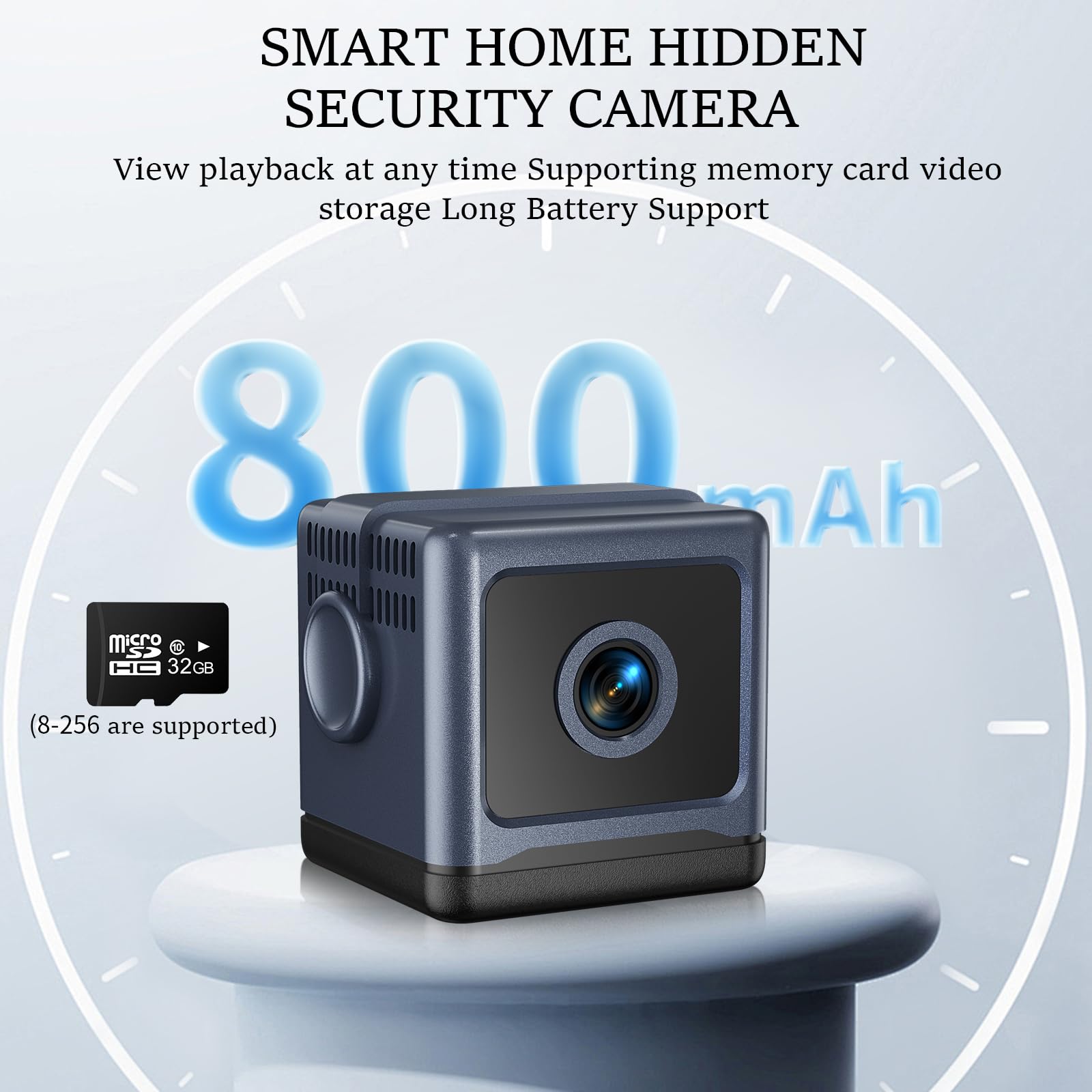 HD Mini Home Security Camera with Night Vision 4K Mini Nanny Camera with App Control for Home Office Security and Baby and Pet Monitoring (Video Only) (Black)