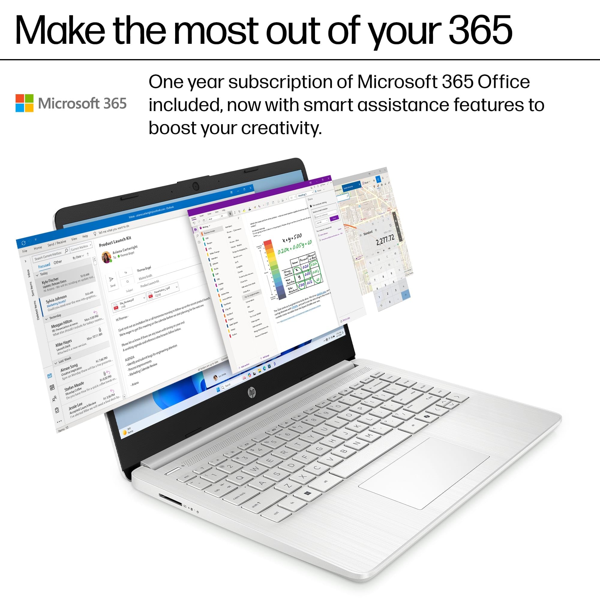 HP Laptop Computer for Student & Business, 1-Year Office365, 4GB RAM, 384GB Storage (128GB UFS + 256GB Hub Docking Set), 14 Inch, Intel 4-Core Processor (Beat i3-1115G4), WiFi 6, BT 5.4, Windows 11 S