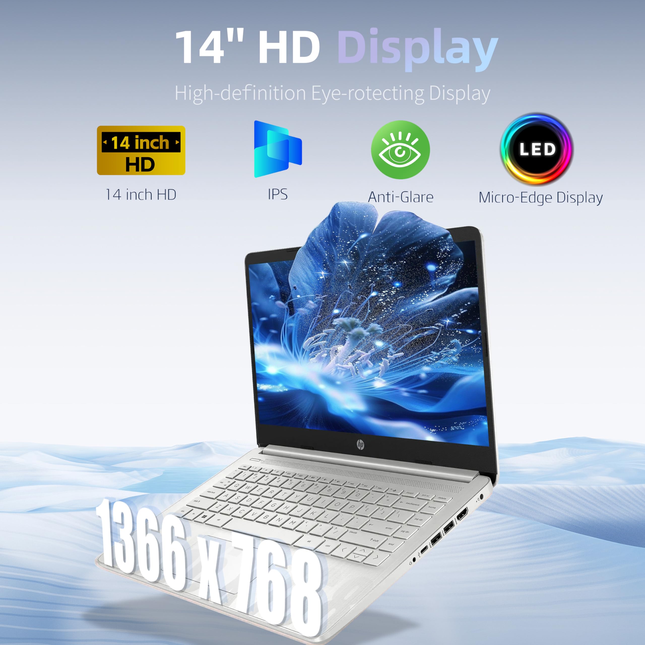 HP Laptop Computer for Student & Business, 1-Year Office365, 4GB RAM, 384GB Storage (128GB UFS + 256GB Hub Docking Set), 14 Inch, Intel 4-Core Processor (Beat i3-1115G4), WiFi 6, BT 5.4, Windows 11 S