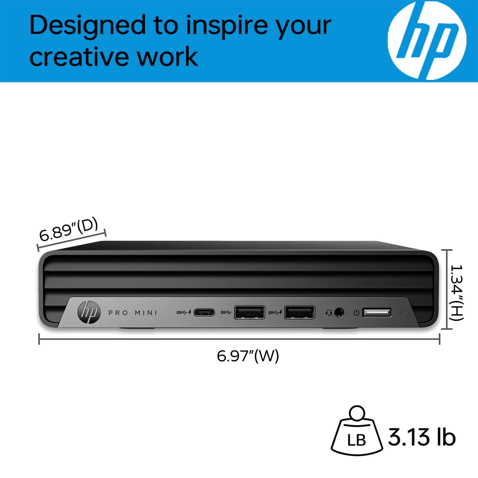 HP Pro 400 G9 Mini PC Desktop Computer, Intel CPU, 16GB DDR5 RAM, 256GB PCIe SSD, Triple 4K Display Support, USB-C, Ultra-Quiet Design, Bluetooth 5.2, WiFi 6, Keyboard and Mouse, Windows 11 Pro