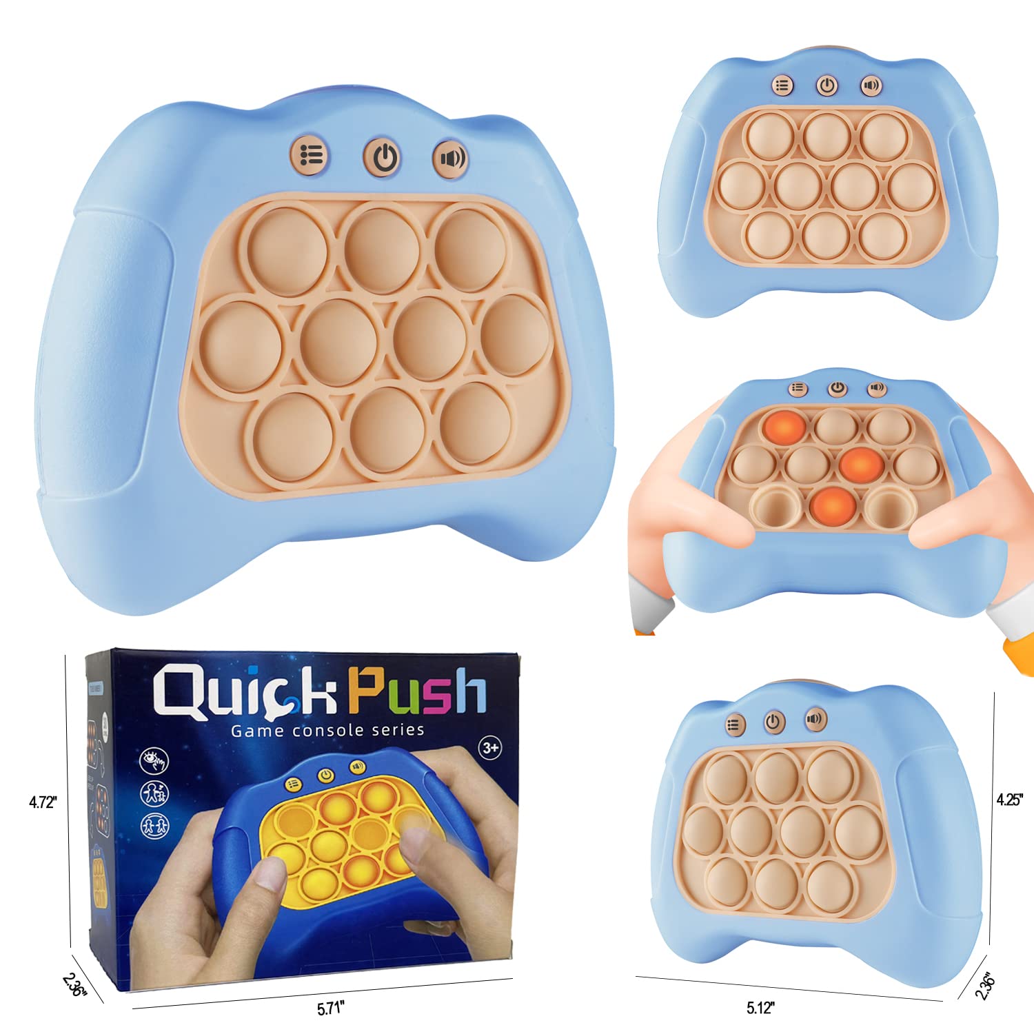 Intoypad Pop The Target! Handheld Speed Push Game Machine: A Fun Multiplayer Game for Family. Sensory Fidget Toy Christmas Toys Gifts for 6 7 8 9 10 11 12 Years Old Kids Road Trip Car Games Kids White