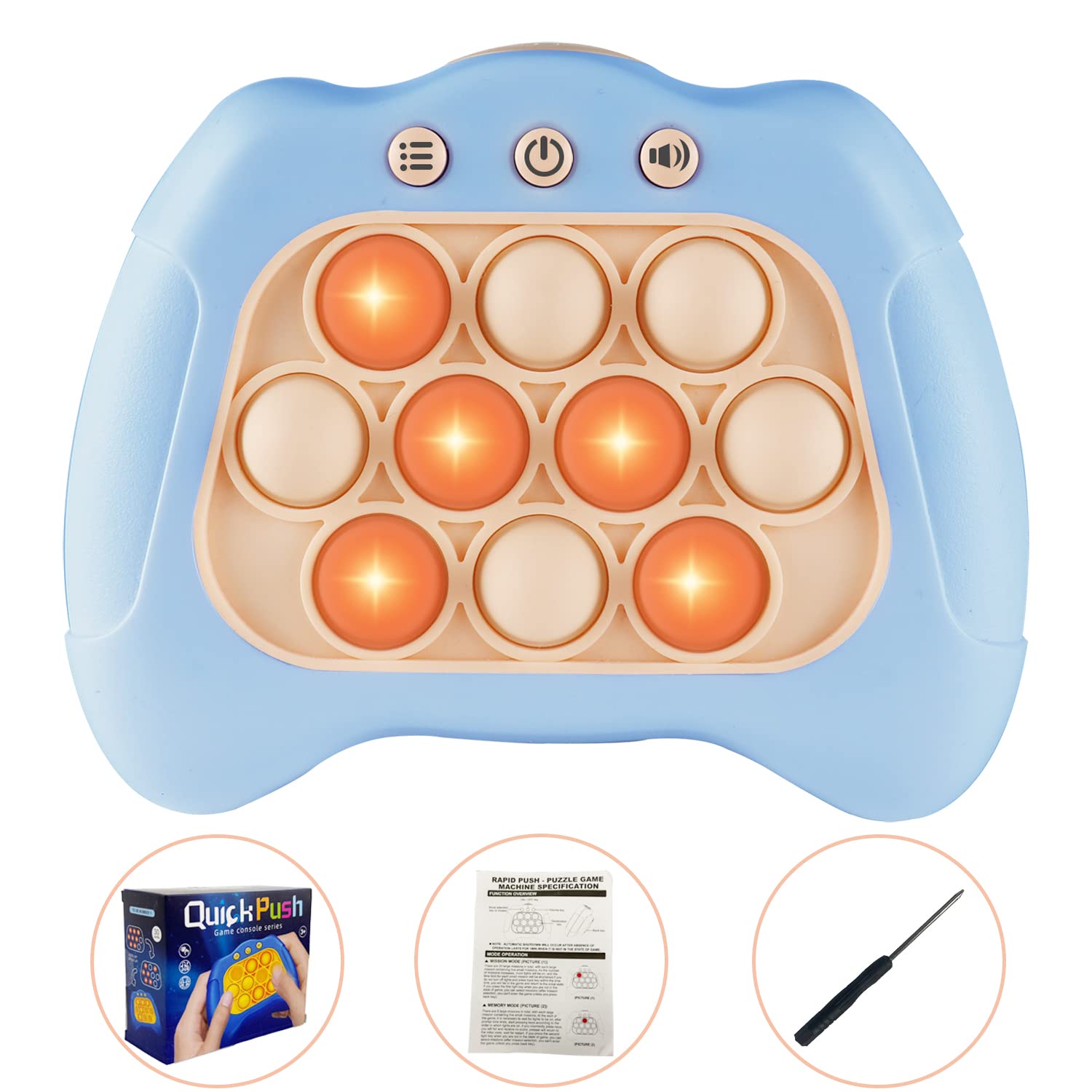 Intoypad Pop The Target! Handheld Speed Push Game Machine: A Fun Multiplayer Game for Family. Sensory Fidget Toy Christmas Toys Gifts for 6 7 8 9 10 11 12 Years Old Kids Road Trip Car Games Kids White