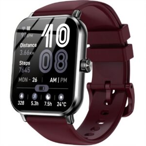 Jacoosa Smart Watch for Men Women, 1.83″ HD Touchsreen, Bluetooth Calling, 5 ATM Water-Resistance, 130+ Sports Modes, Health, Fitness & Sleep Tracker, Timer, Fitness Watch for Android/iOS (Black)